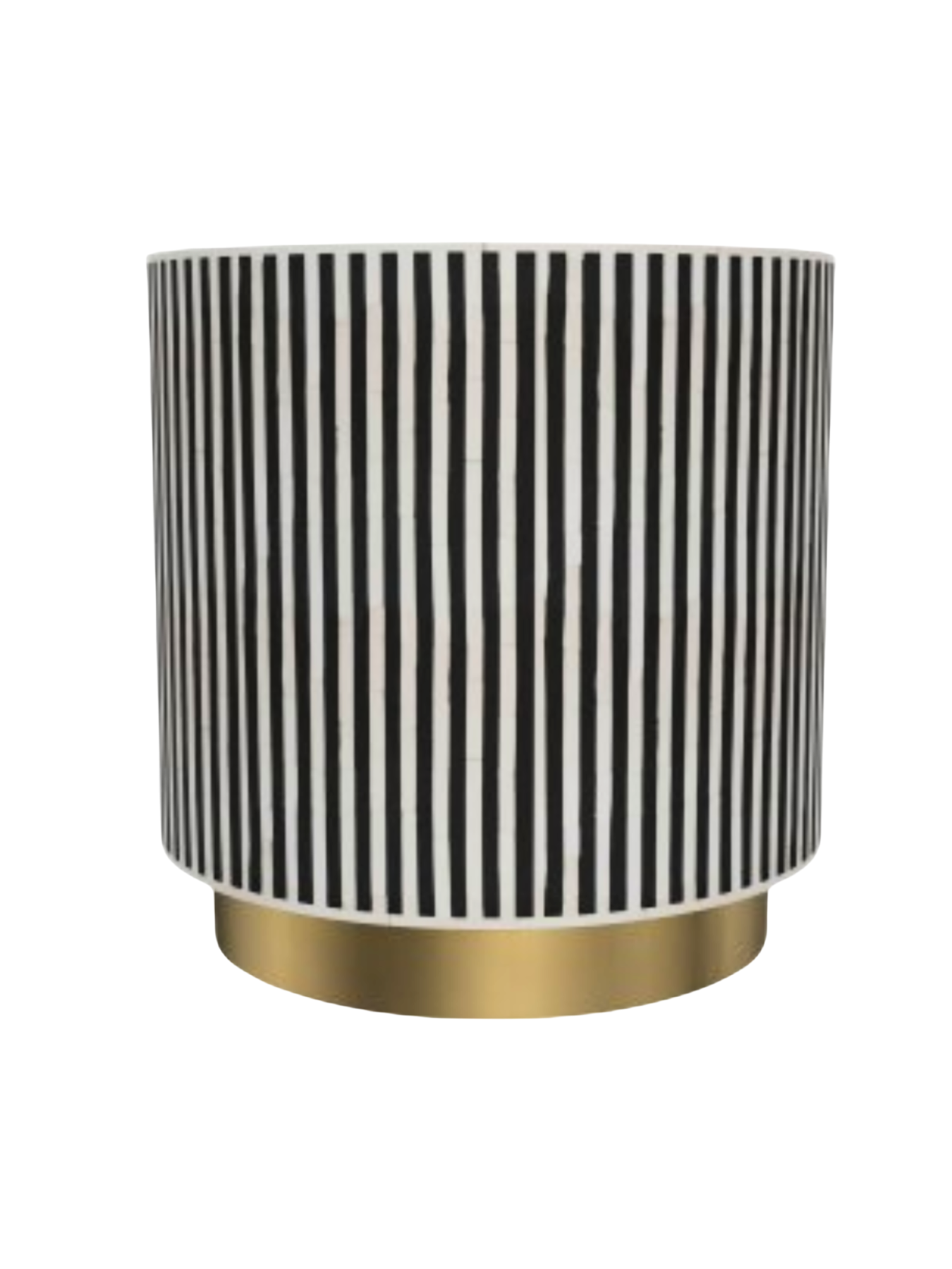 Inlay Drum Side Table with Base - Waterfall