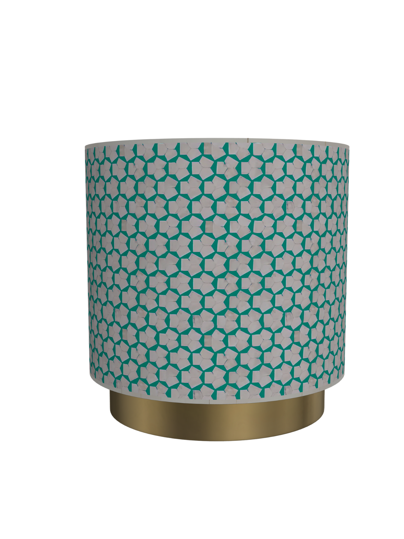 Inlay Drum Side Table with Base - Targua