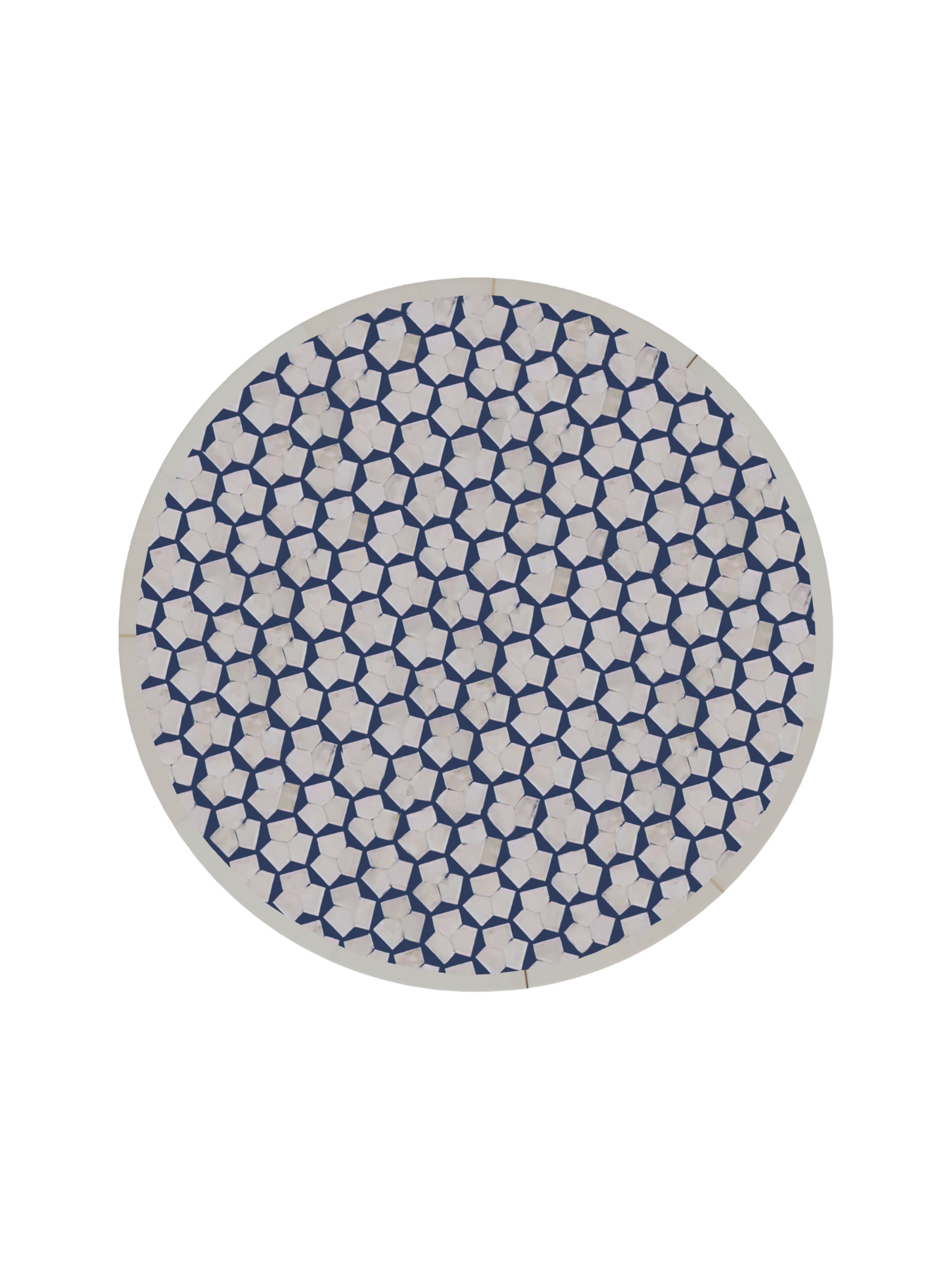 Inlay Drum Side Table with Base - Targua
