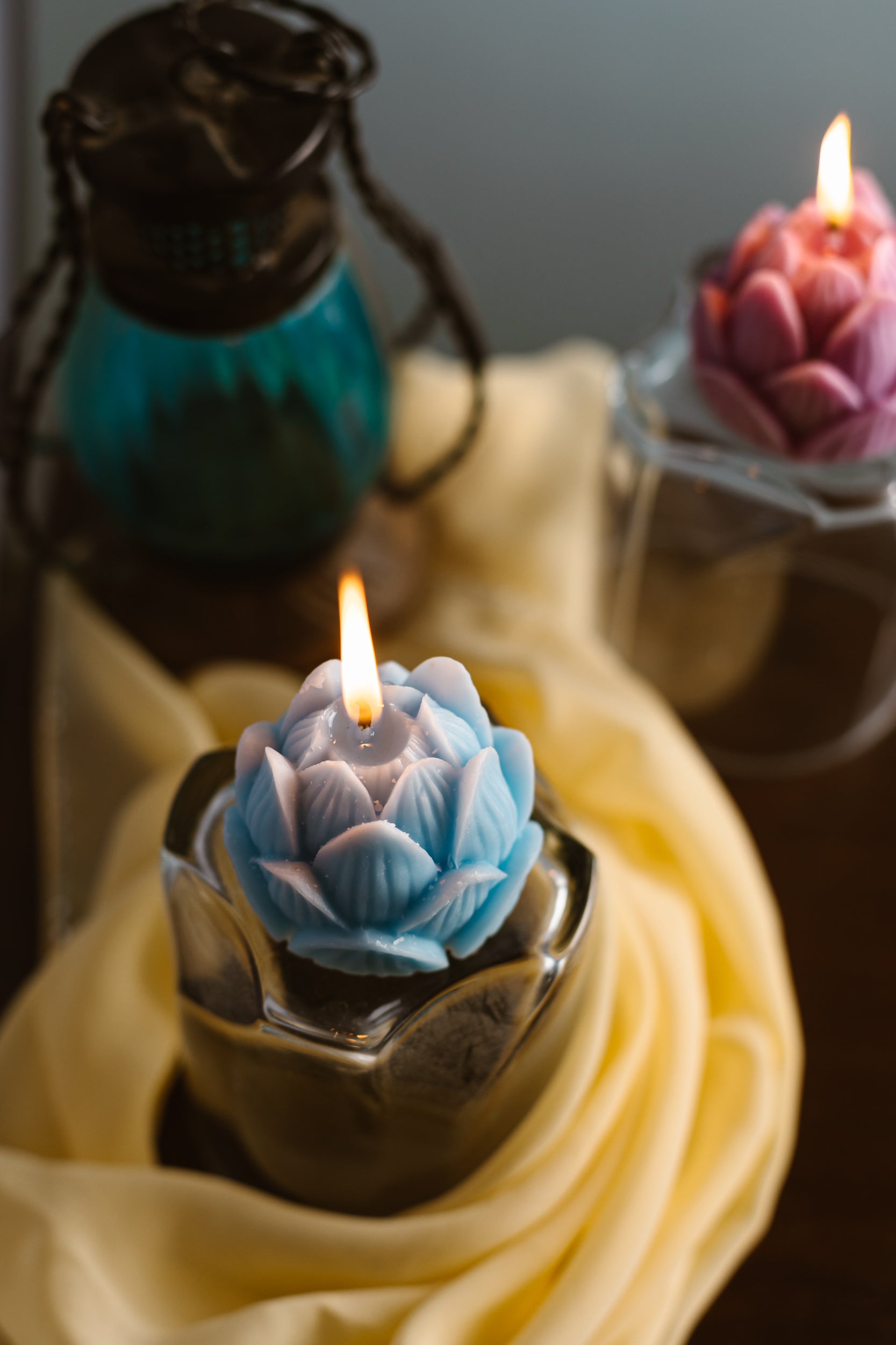 Soy Wax Candles | Laxmi Lotus Design | Set of 2