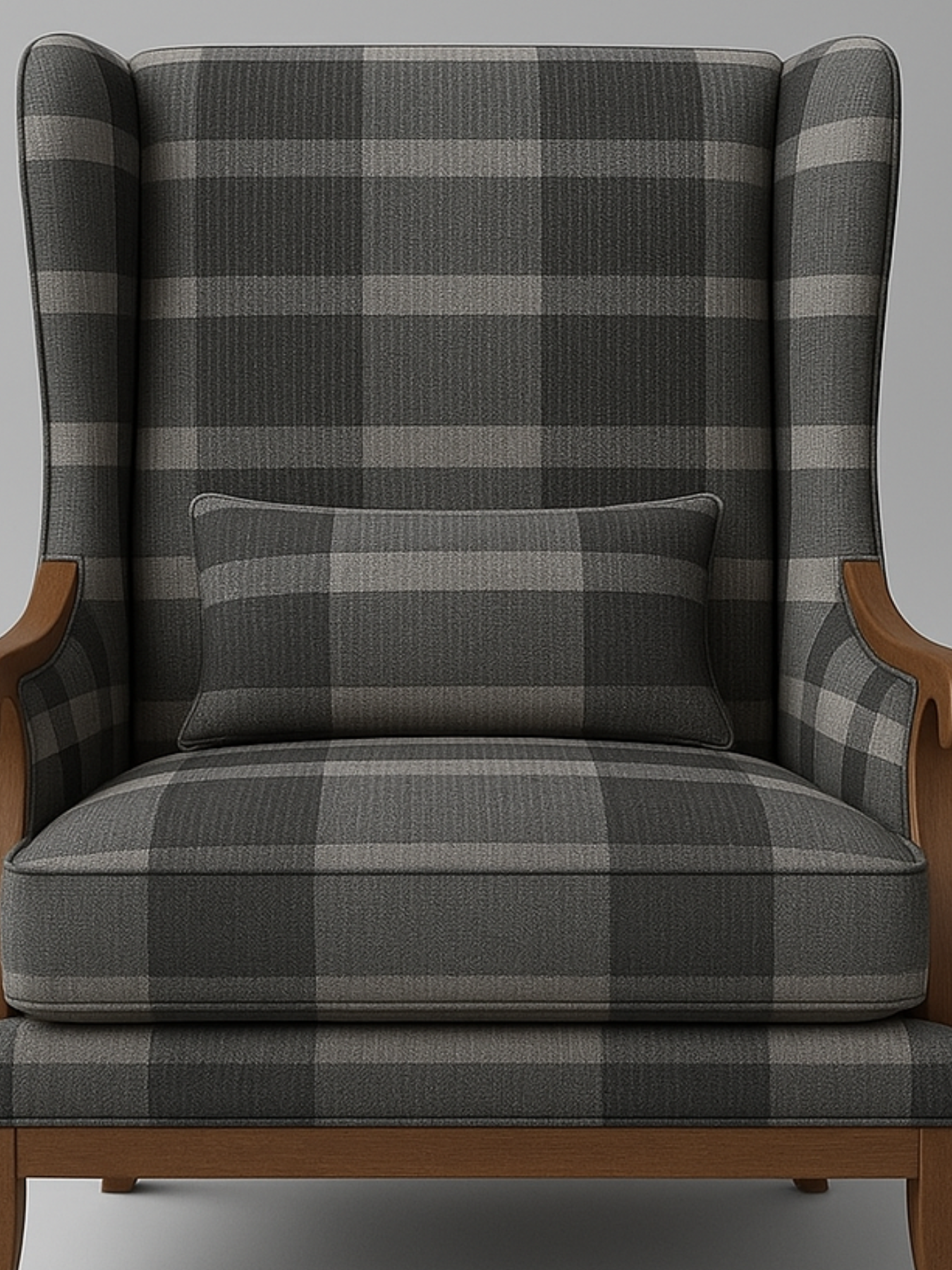 Elegant Wingback Accent Chair in Premium Velvet Fabric with Cushion