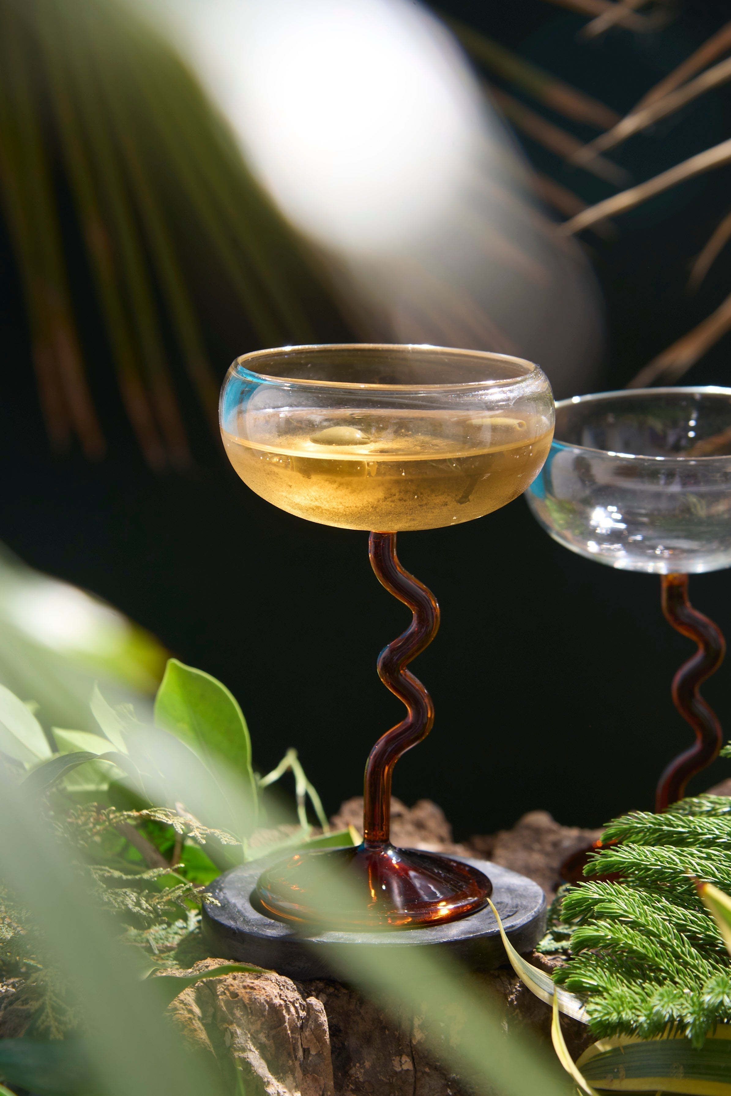 Swirl Scoop Cup Glass | Set of 1, 2, 4, 6