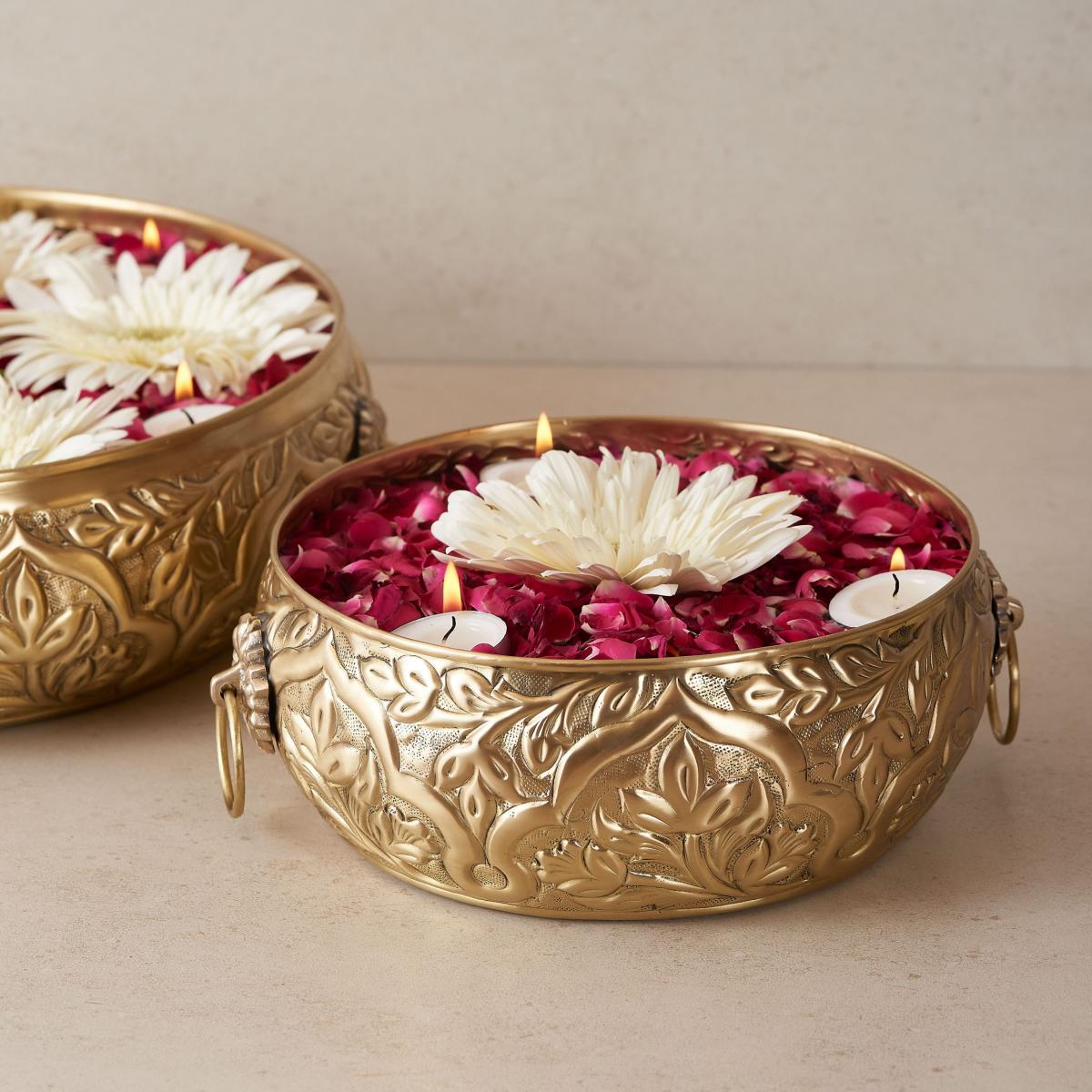 Heritage Matt Gold brass urlis (Set of 2)