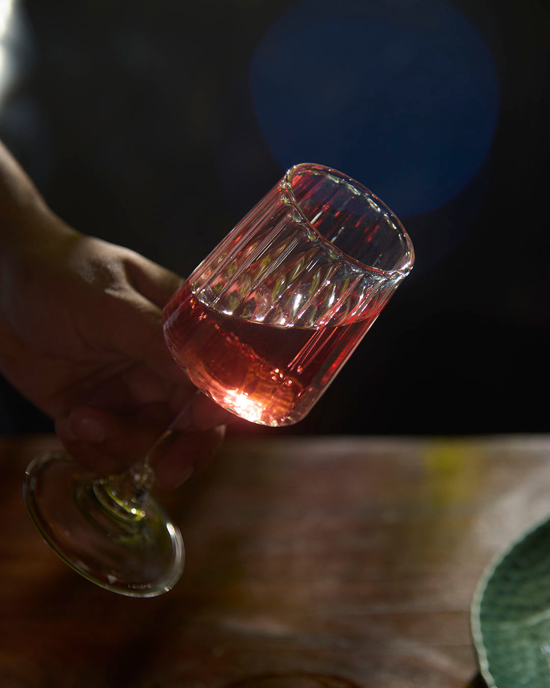 Drifted Line Fluted Wine Glass | 250 ml | Set of 1, 2, 4, 6