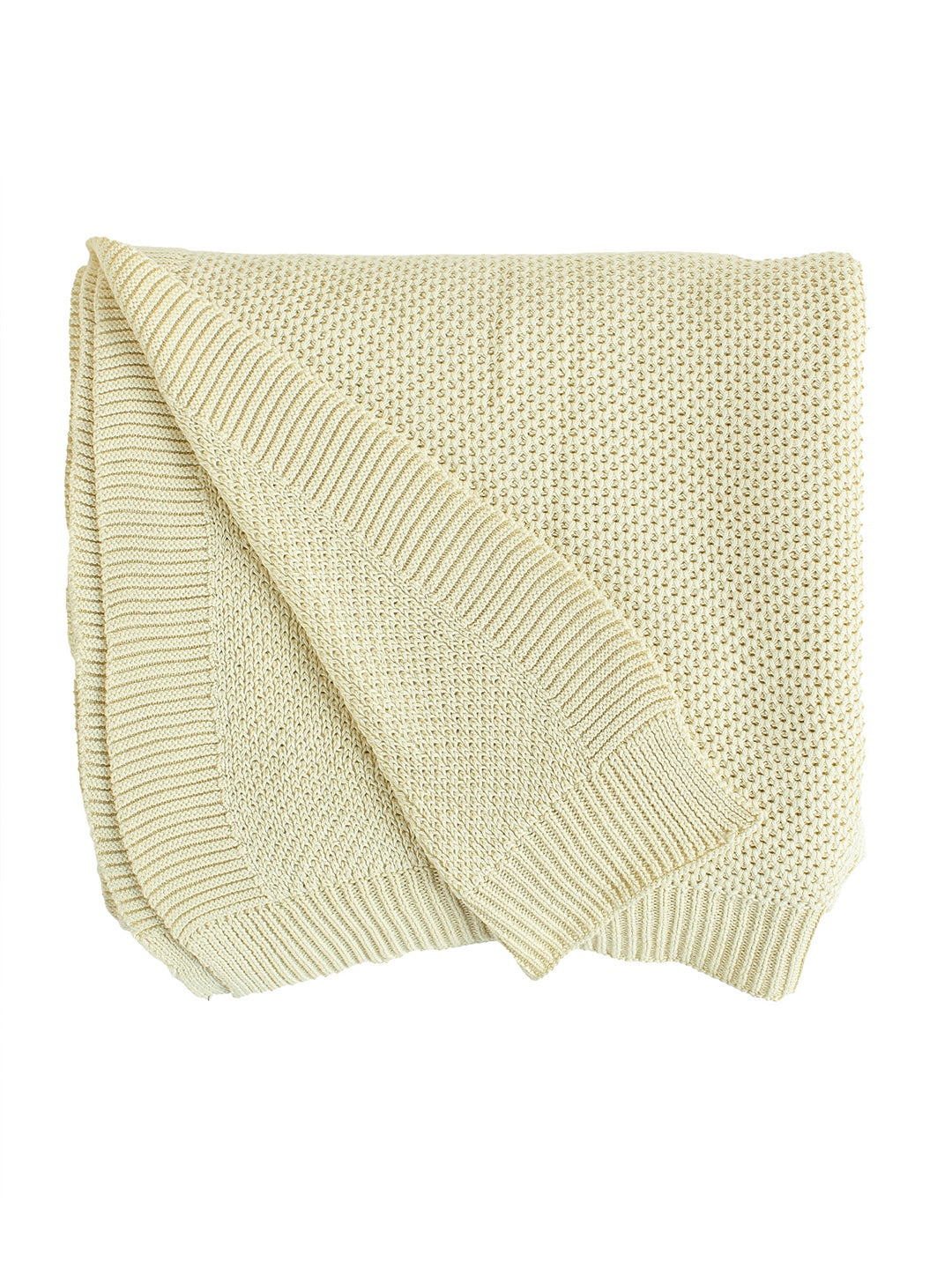 Solid Knitted Throw - White
