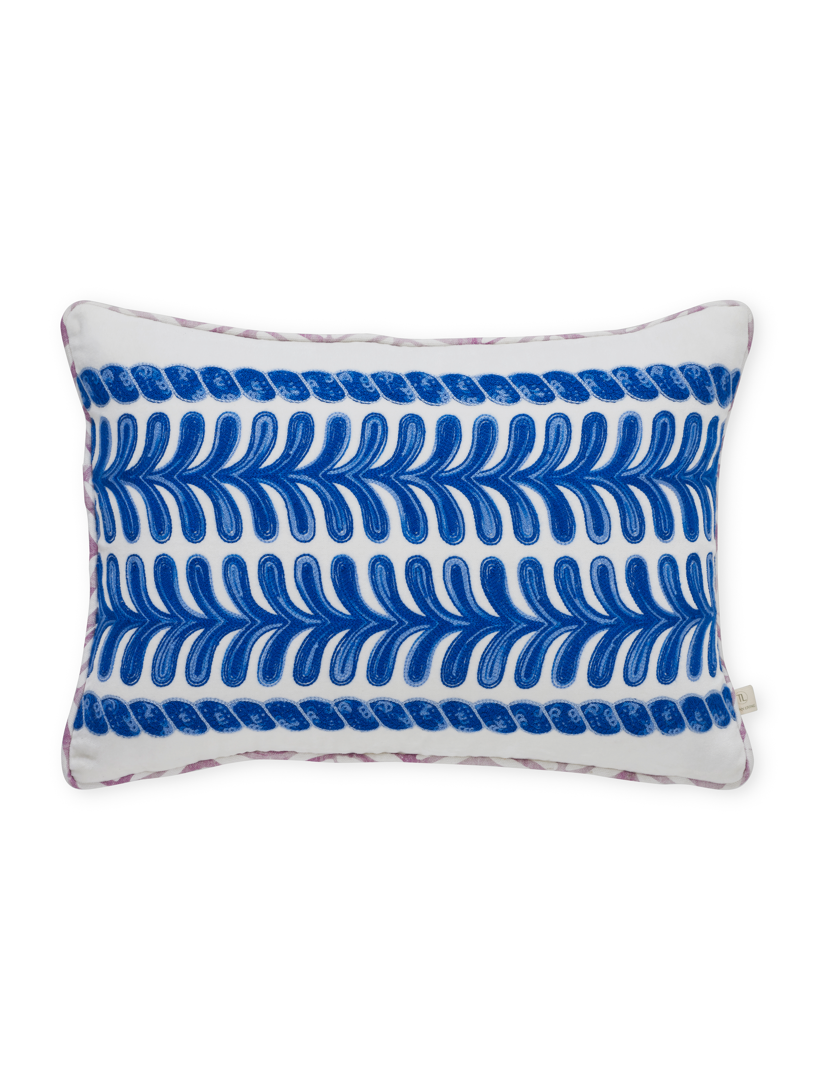 Ayna Linear Leaf Blue Cushion Cover
