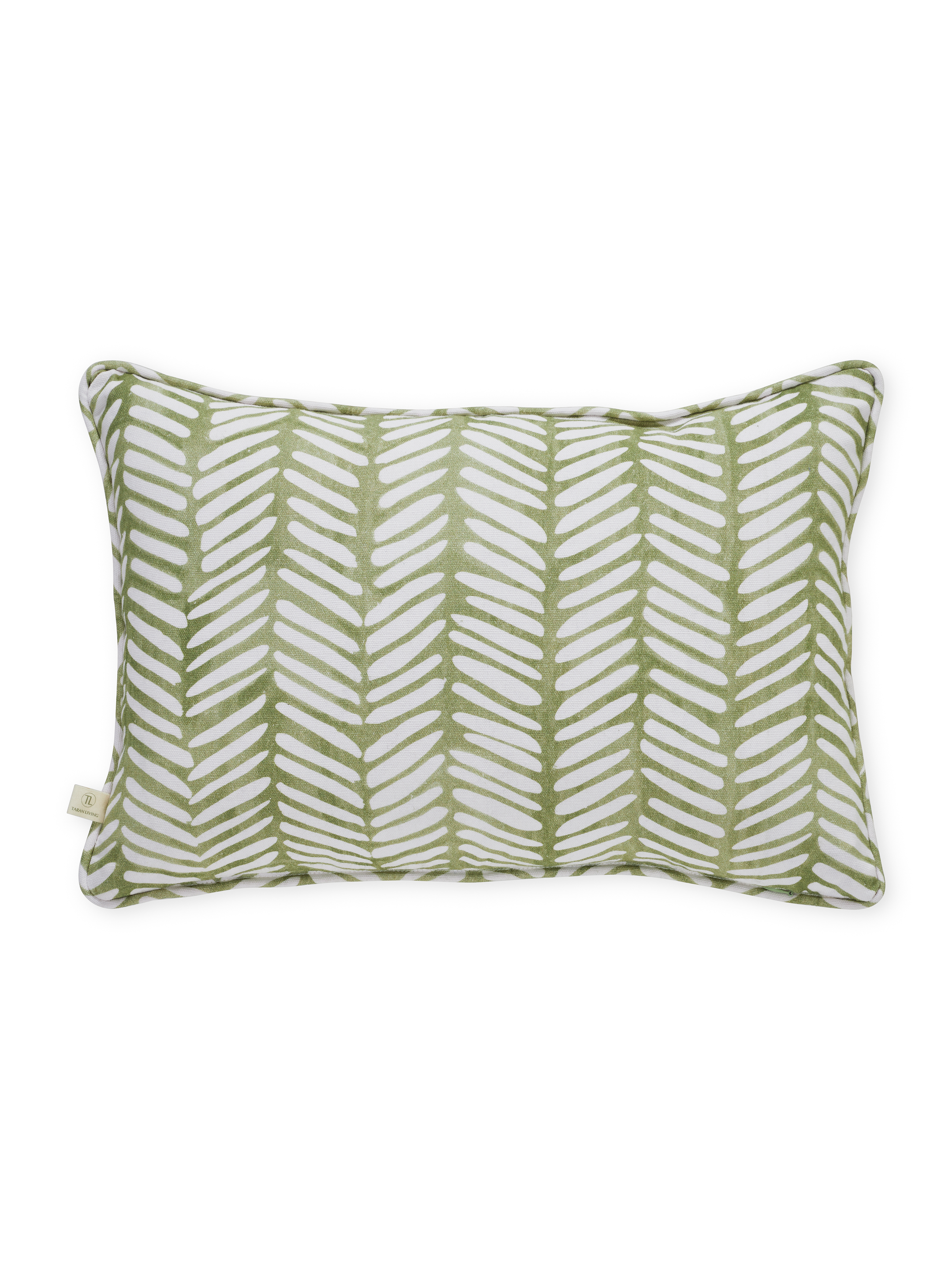 Ayna Linear Leaf Blue Cushion Cover