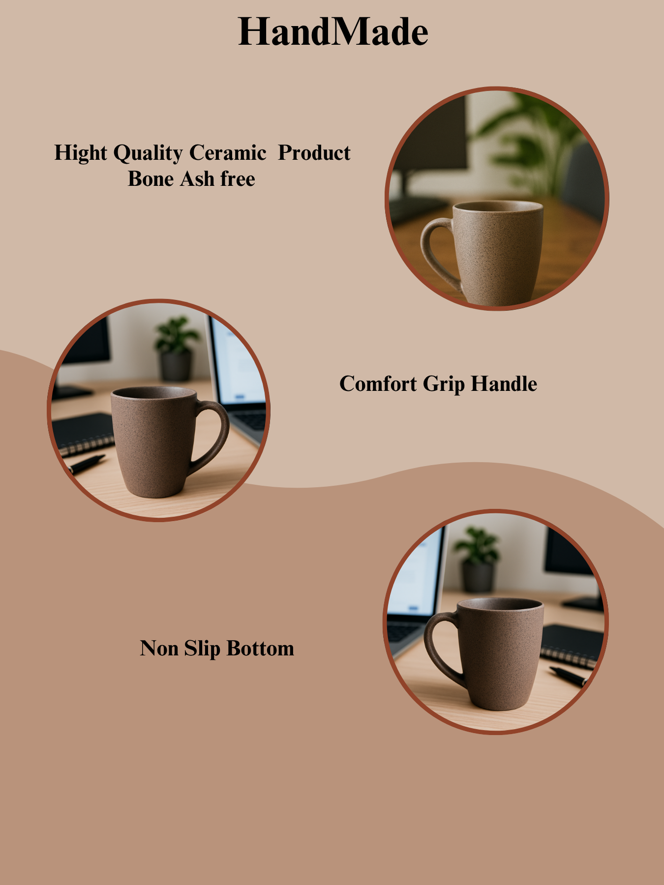 Latte Brown Ceramic Coffee Mug – 350ML