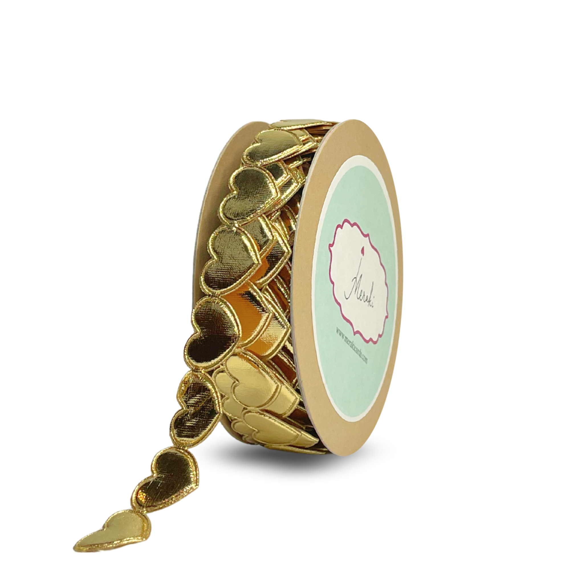 Gold Metallic Heart Trim