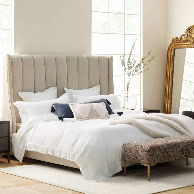 Emi Wing Back Upholstered Bed