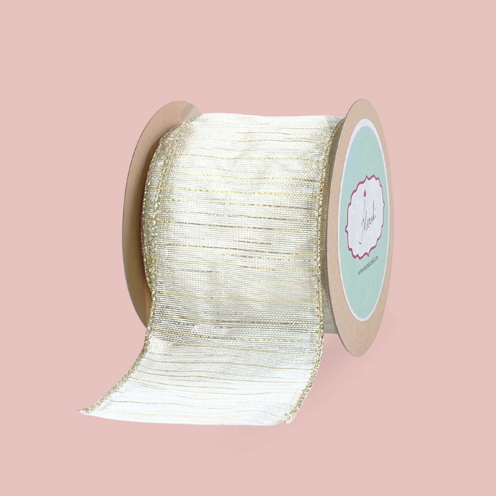 White with Silver Accents Ribbon