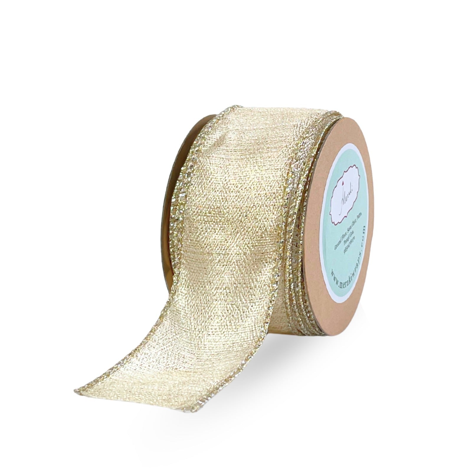 Champagne Gold Shimmer Ribbon with Wired Edges