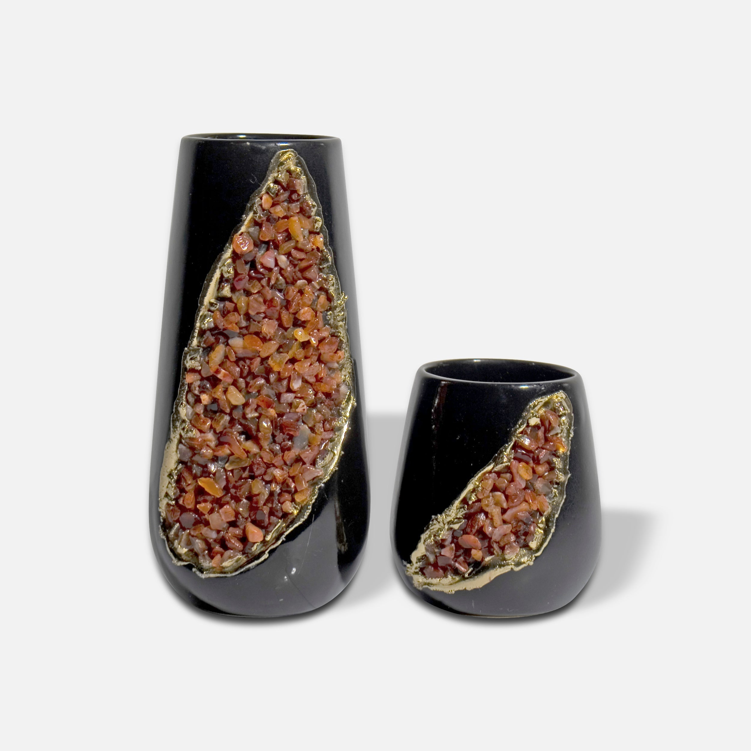 REGAN - BRASS CERAMIC STONE VASE