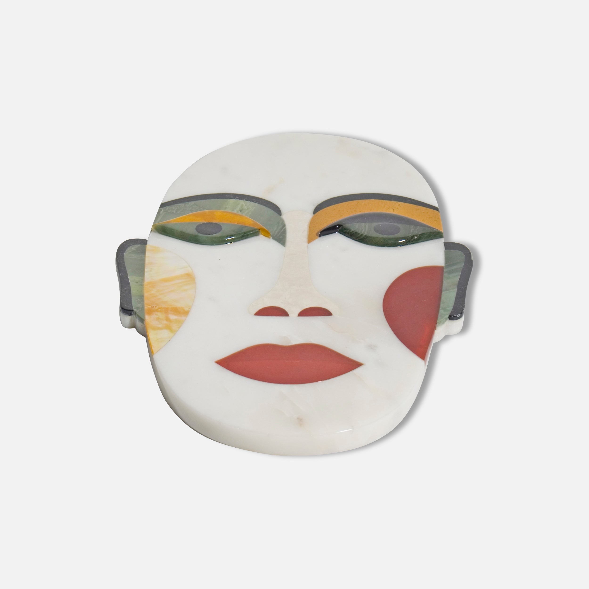 3D FACE - MARBLE IVORY MULTI COLOR PLATTER