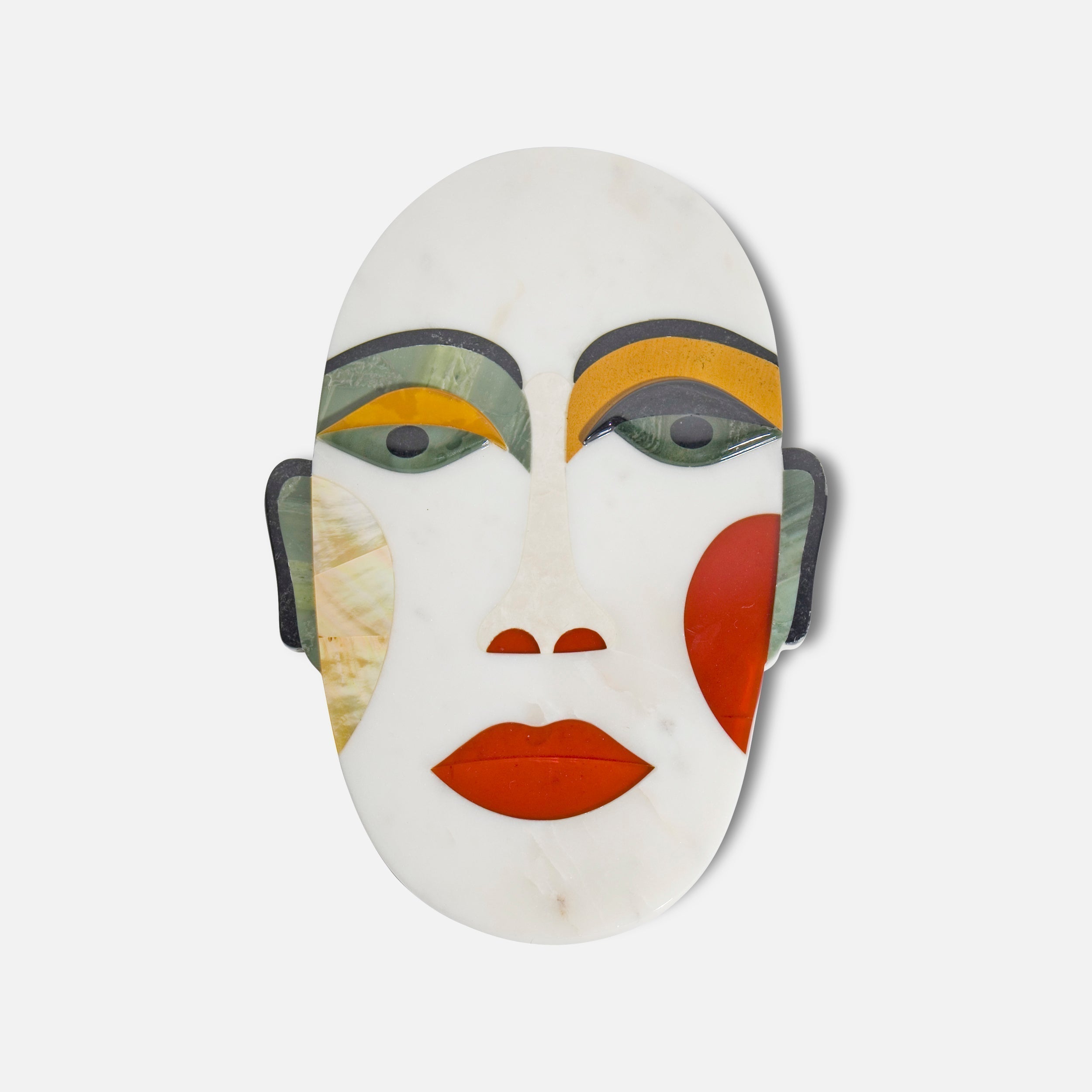 3D FACE - MARBLE IVORY MULTI COLOR PLATTER