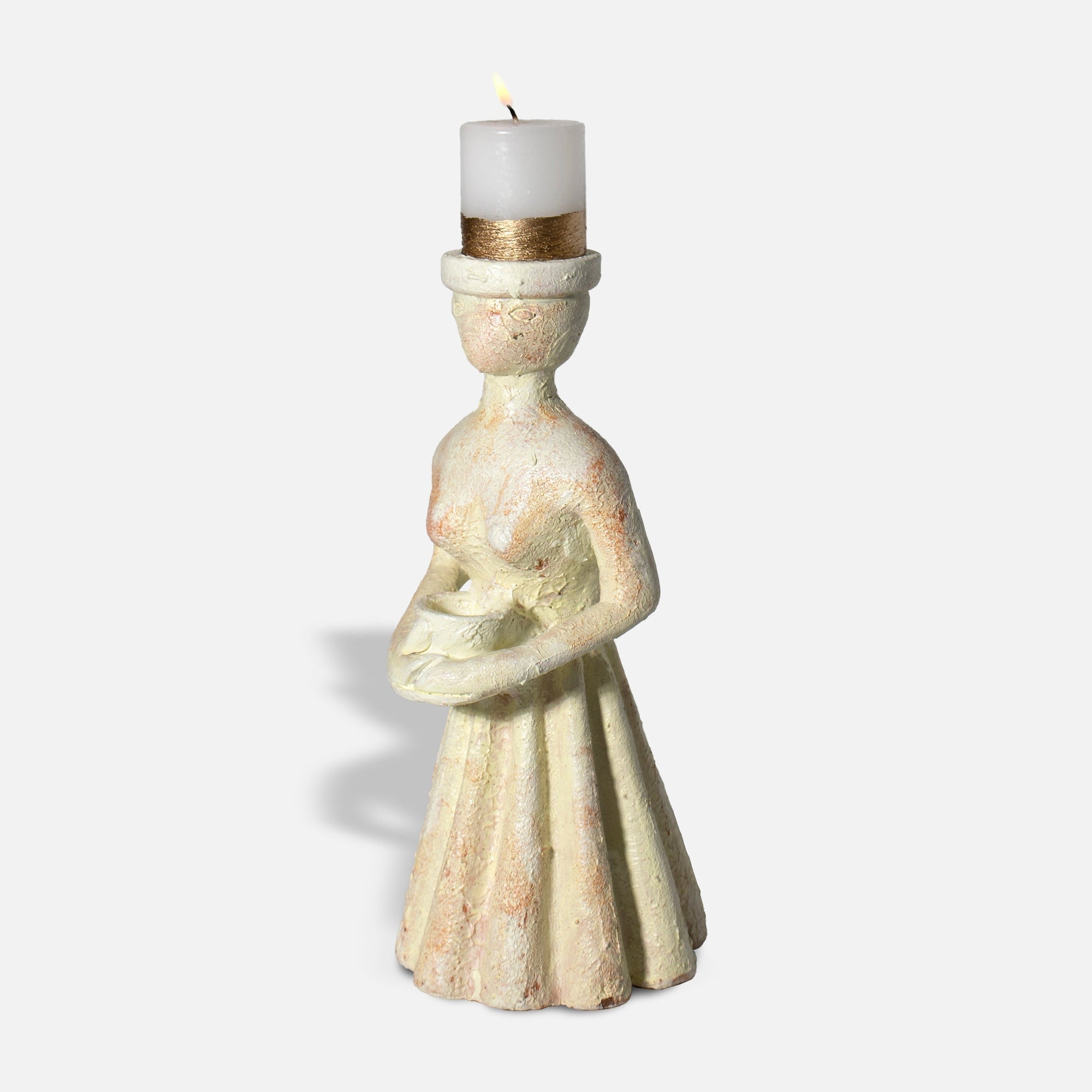TERRE CUITE - IVORY TERRACOTA DECOR OBJECTS SET OF 2
