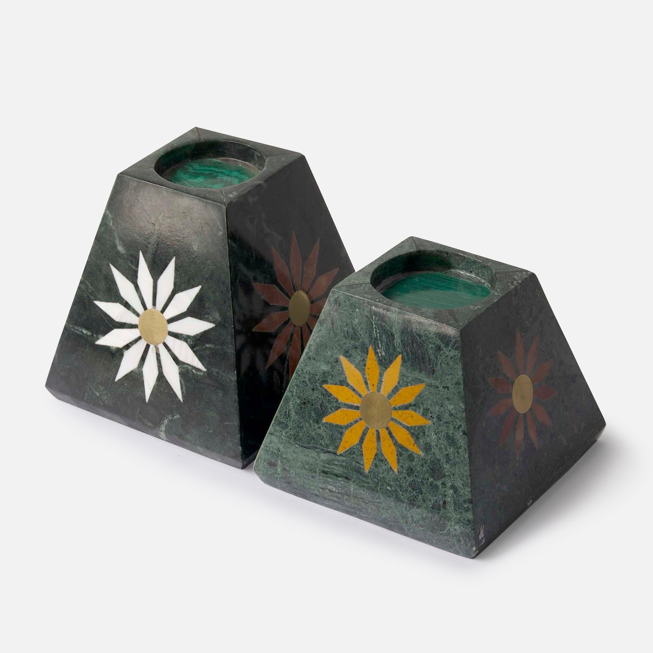 BLOSSOM MARBLE CANDLE STANDS