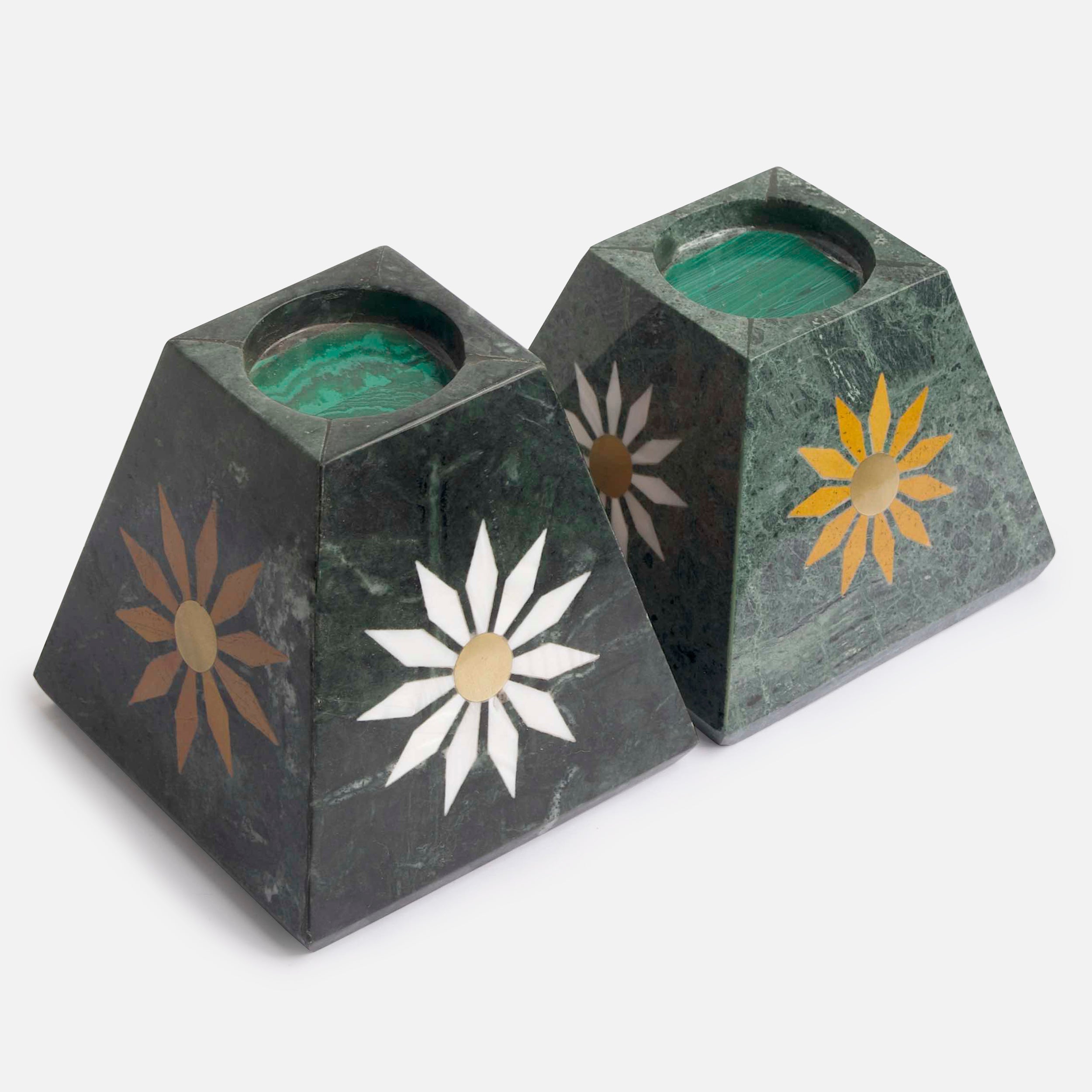 BLOSSOM MARBLE CANDLE STANDS