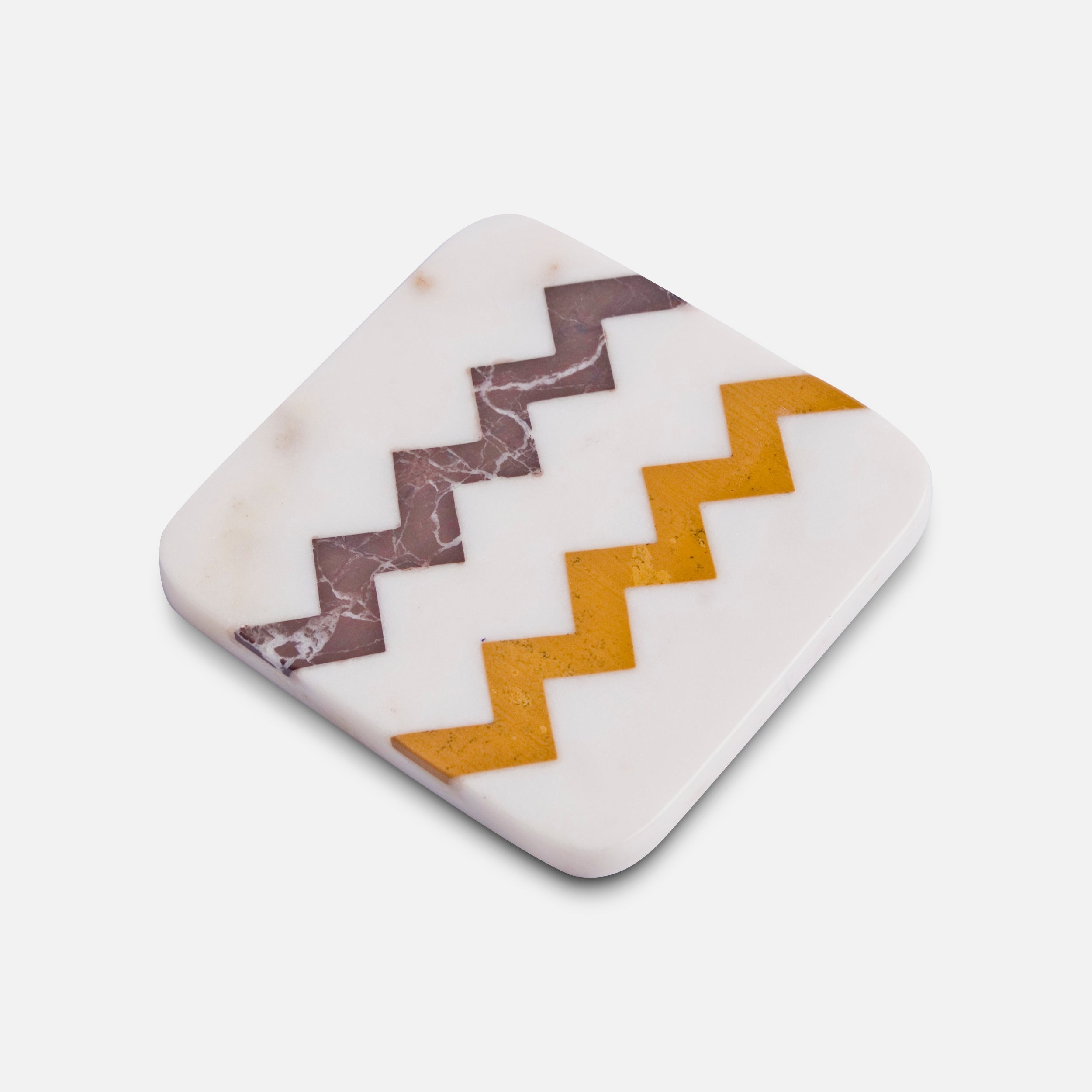 ANNA SPRITZ - IVORY MUTI MARBLE COASTER