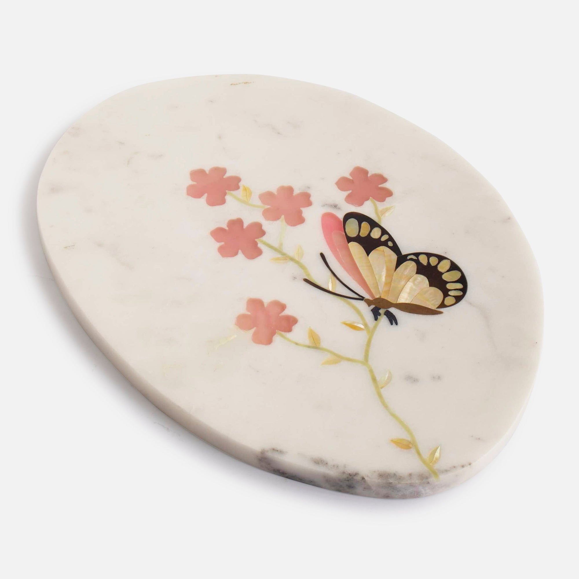 FLIPPER OVAL - MARBLE IVORY MULTICOLOR PLATTER