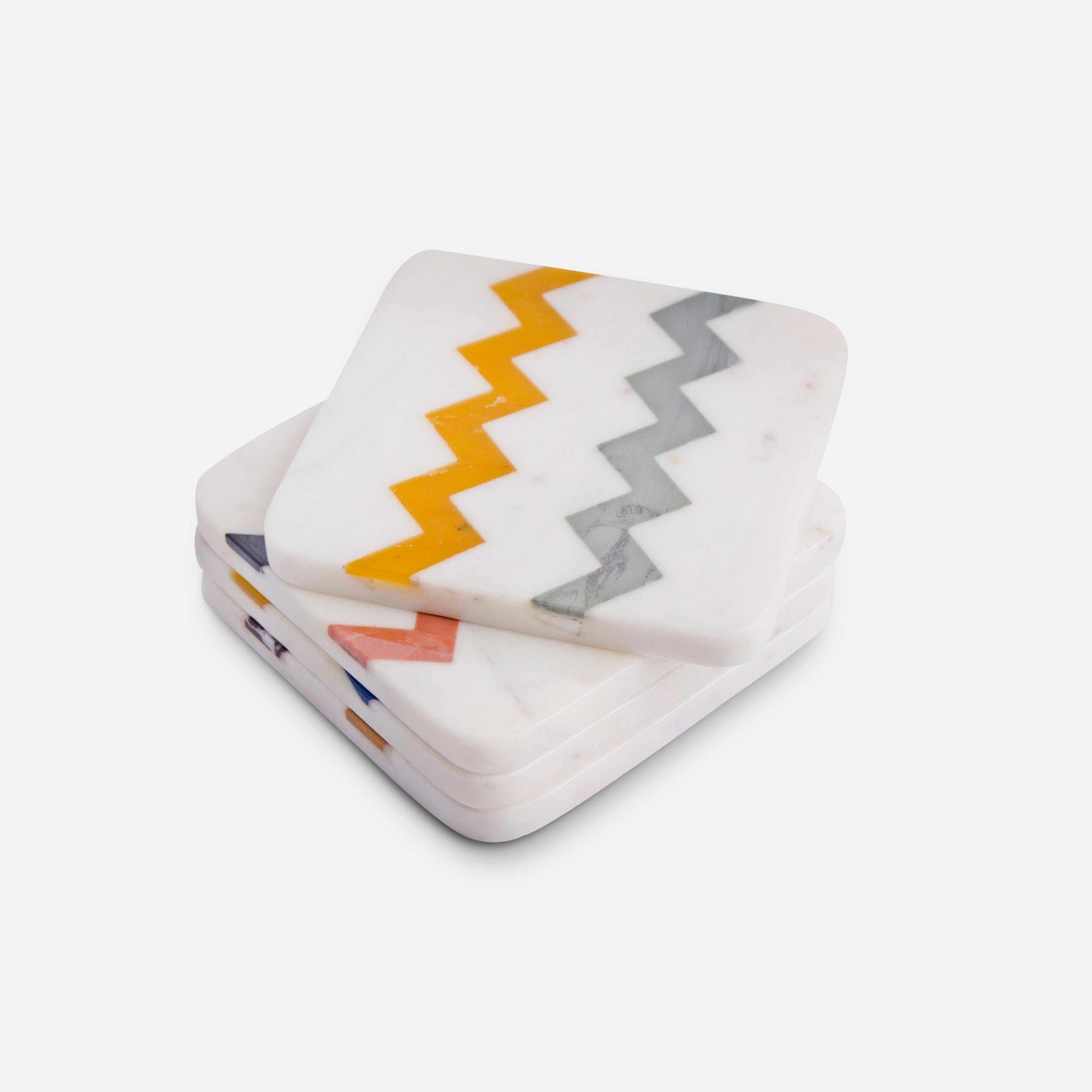 ANNA SPRITZ - IVORY MUTI MARBLE COASTER