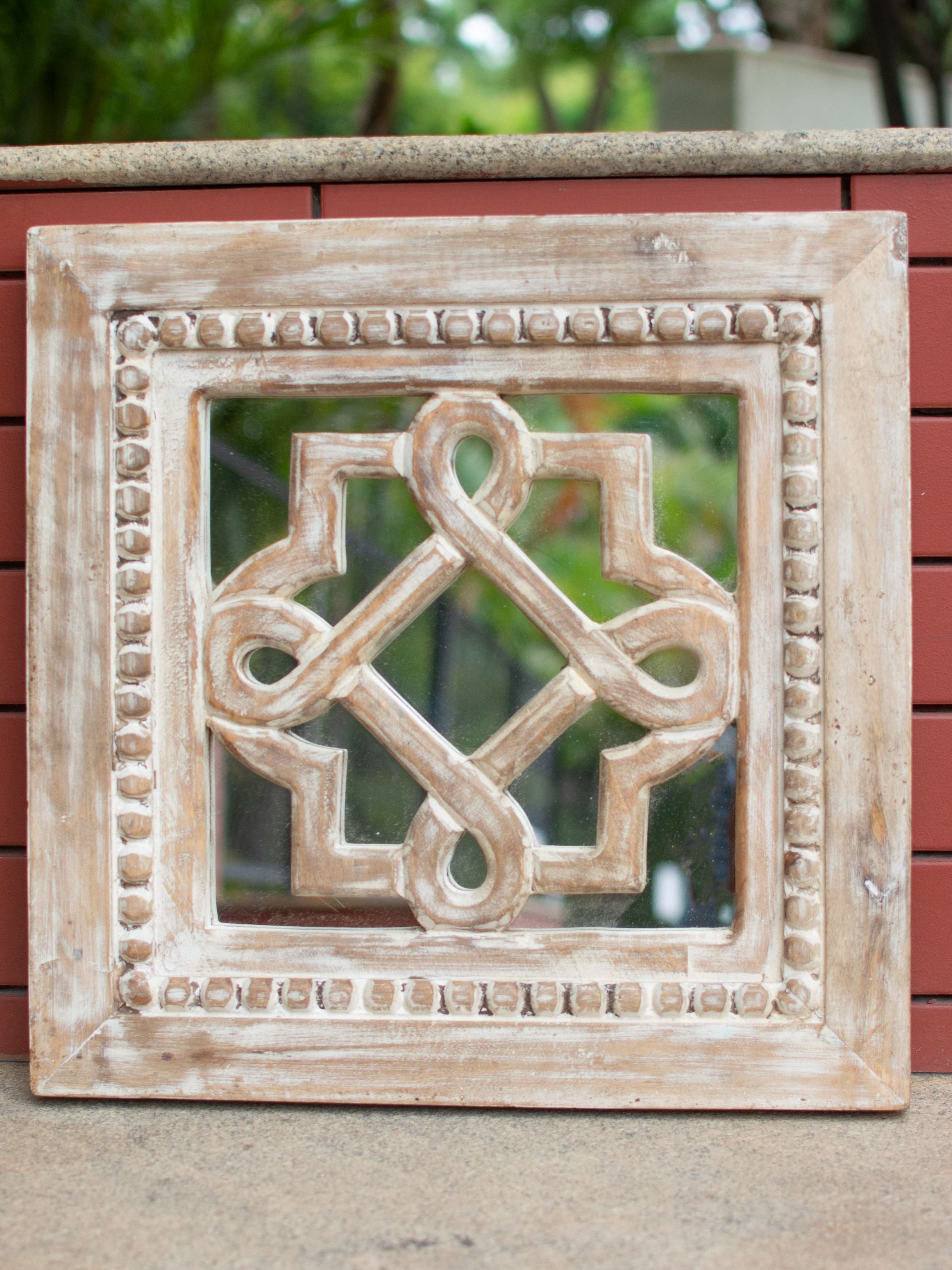 Aasma Wooden Carved Wall Mirror