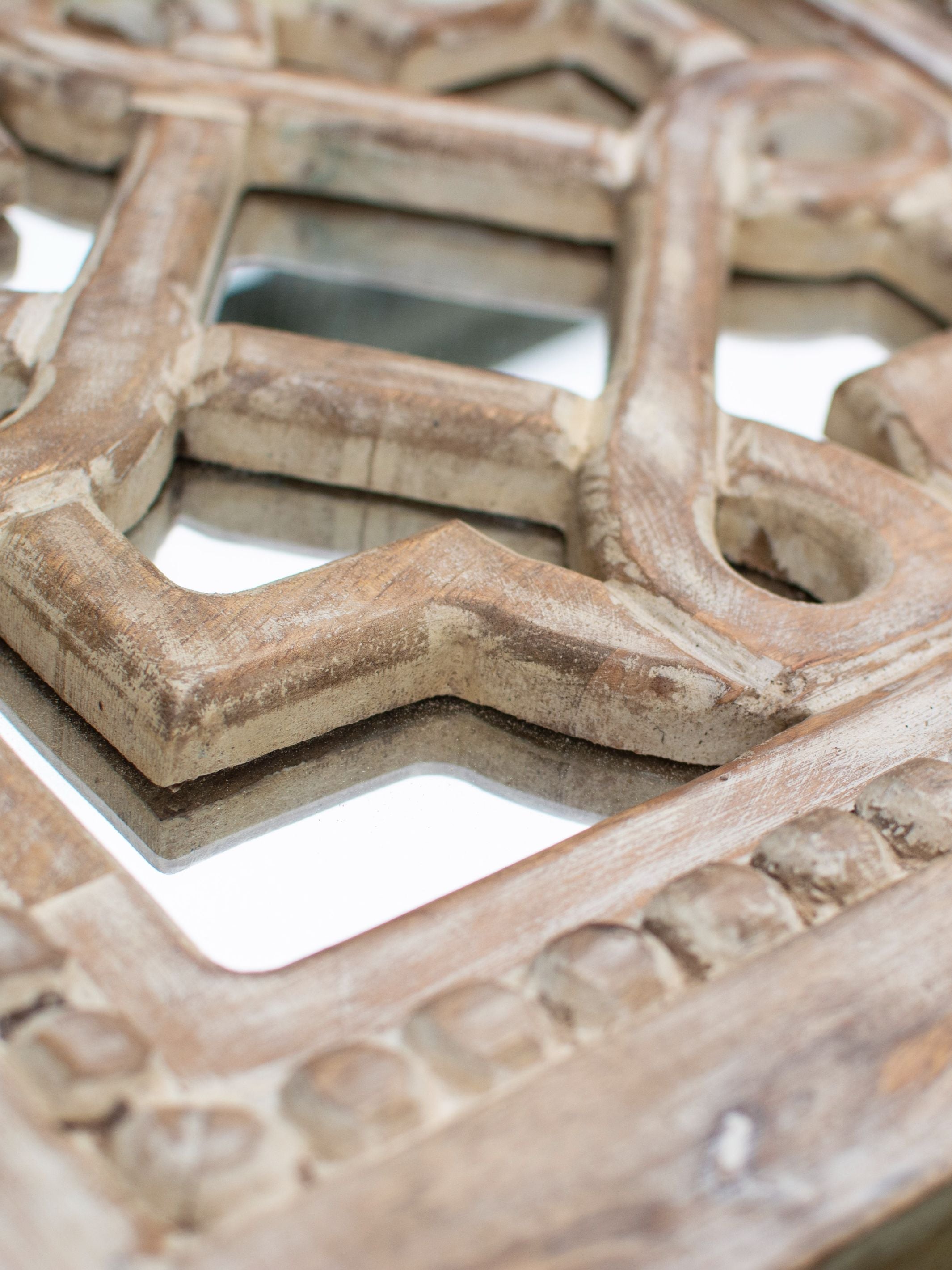 Aasma Wooden Carved Wall Mirror