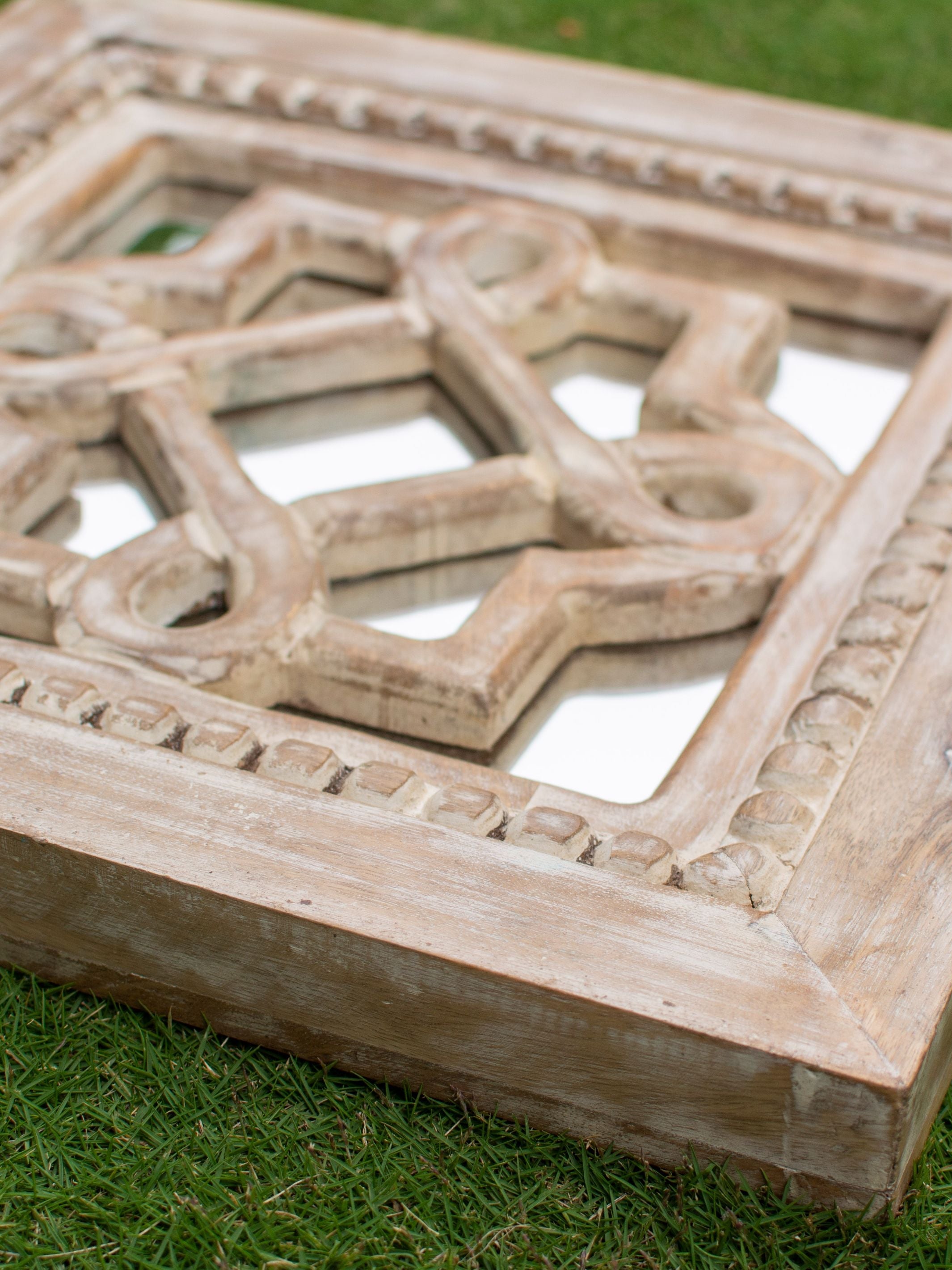 Aasma Wooden Carved Wall Mirror