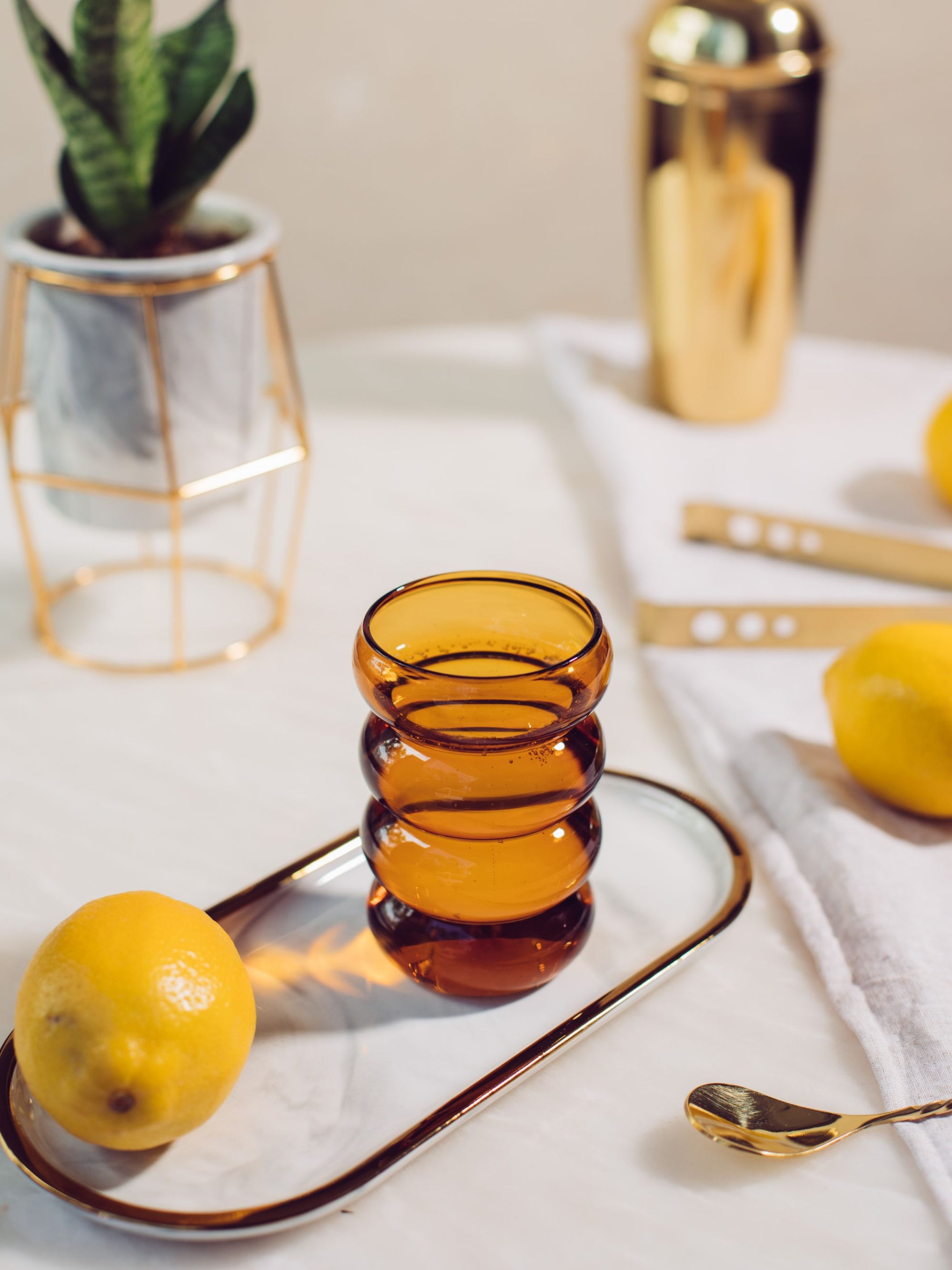 Amber Ring Glass Set Of 4