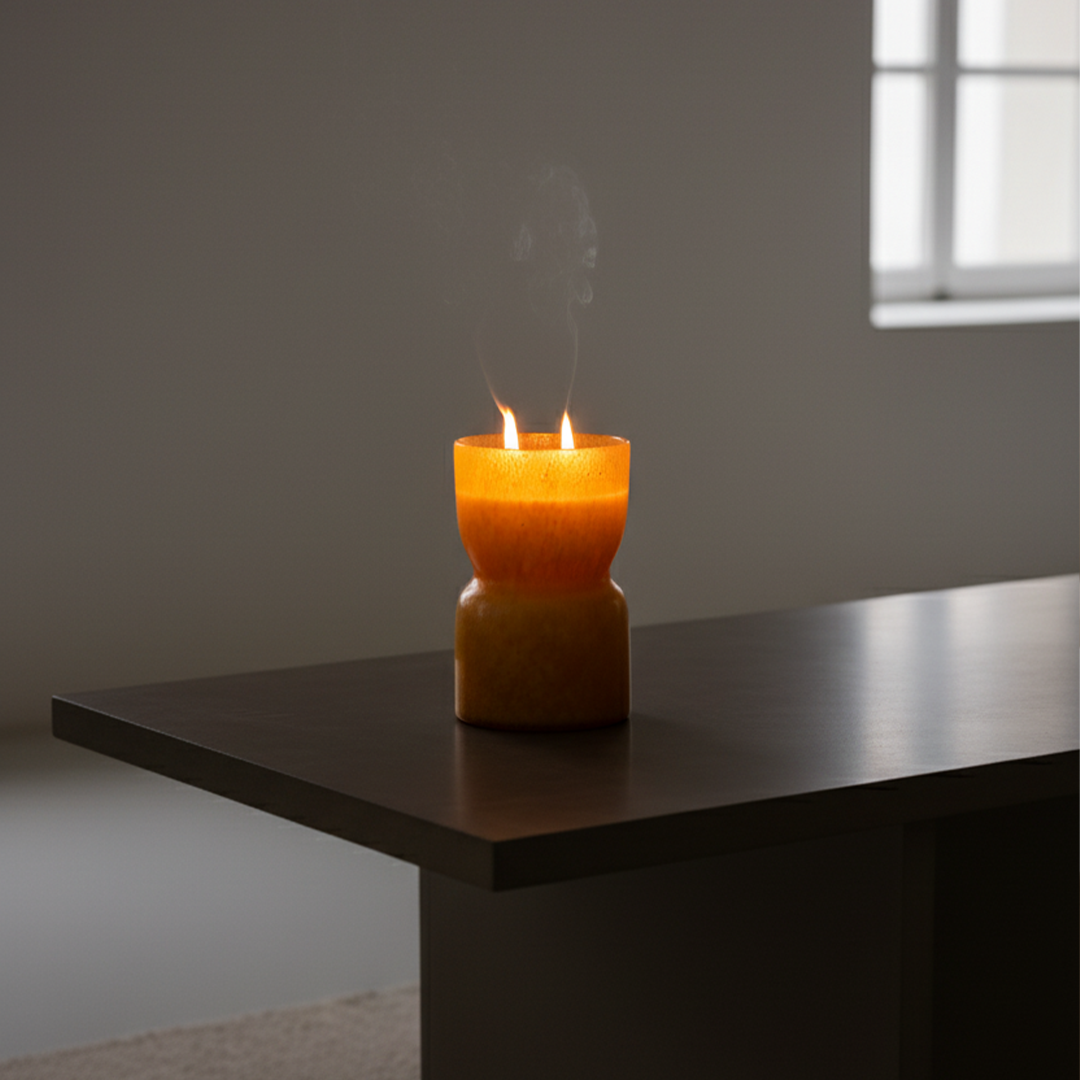 Sand - amber gold candle Glass Vase