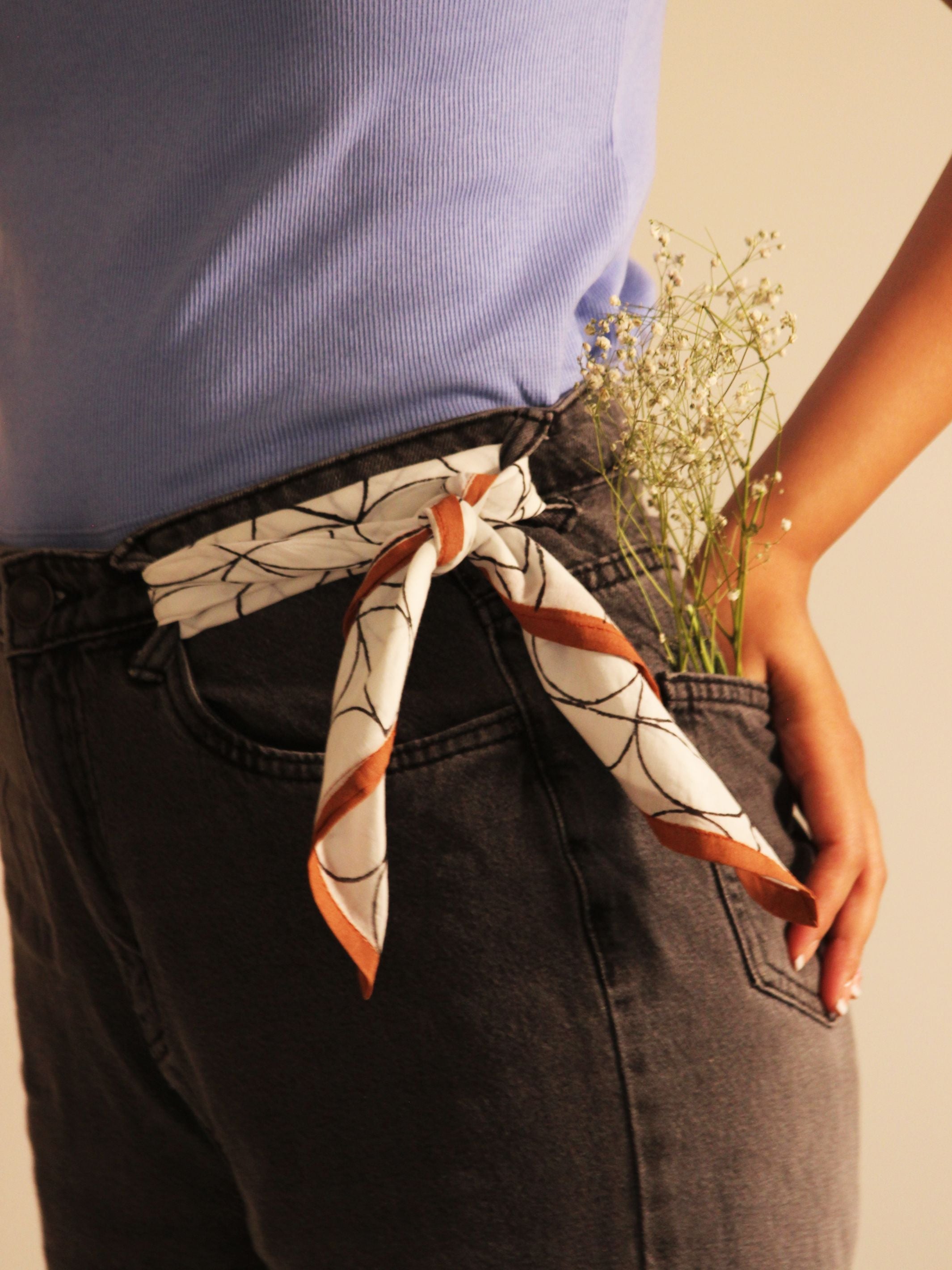 Cotton Square Scarf - Art Deco