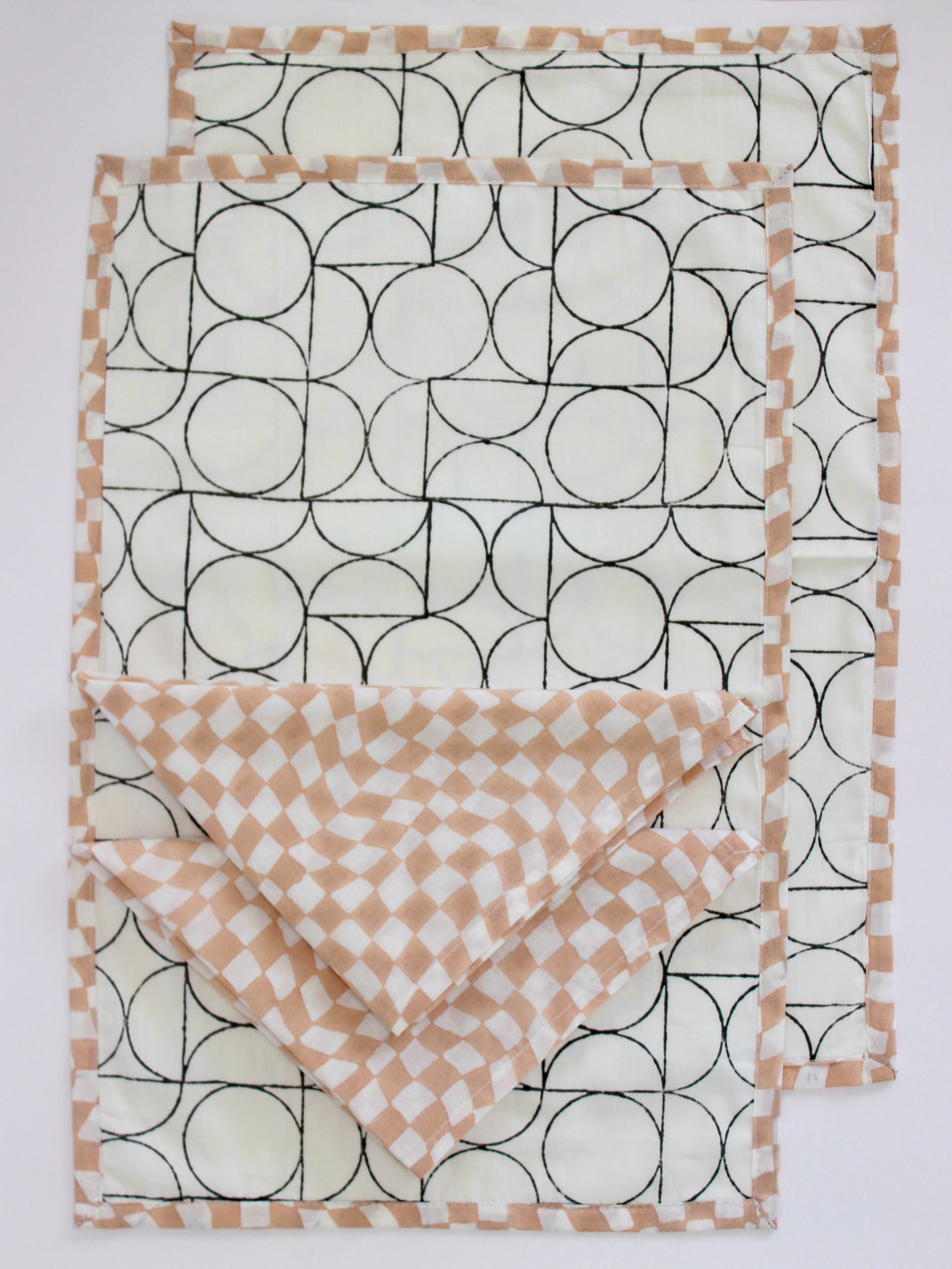 Table Linens Set of 2 - Art Deco Style