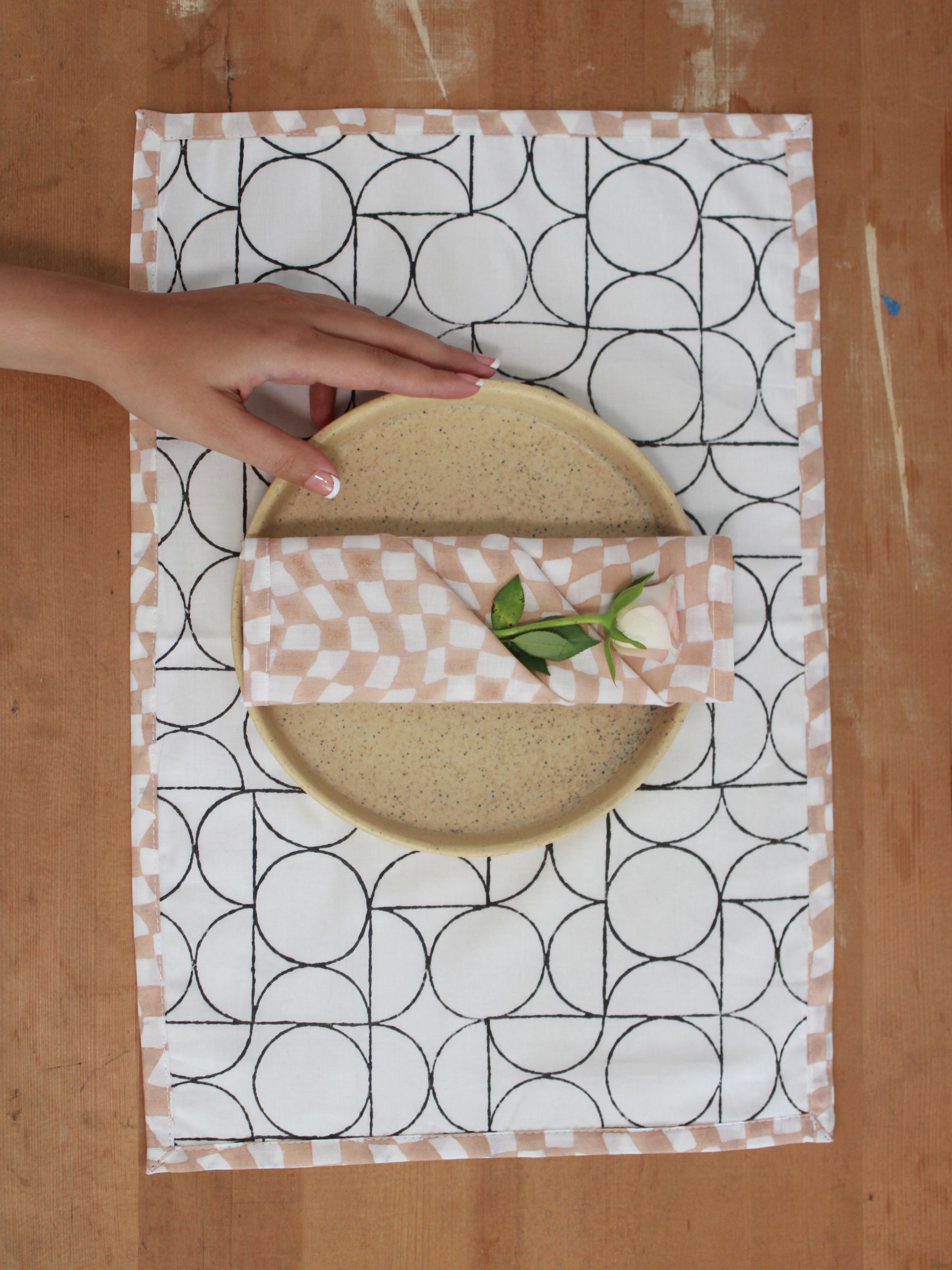 Table Linens Set of 2 - Art Deco Style