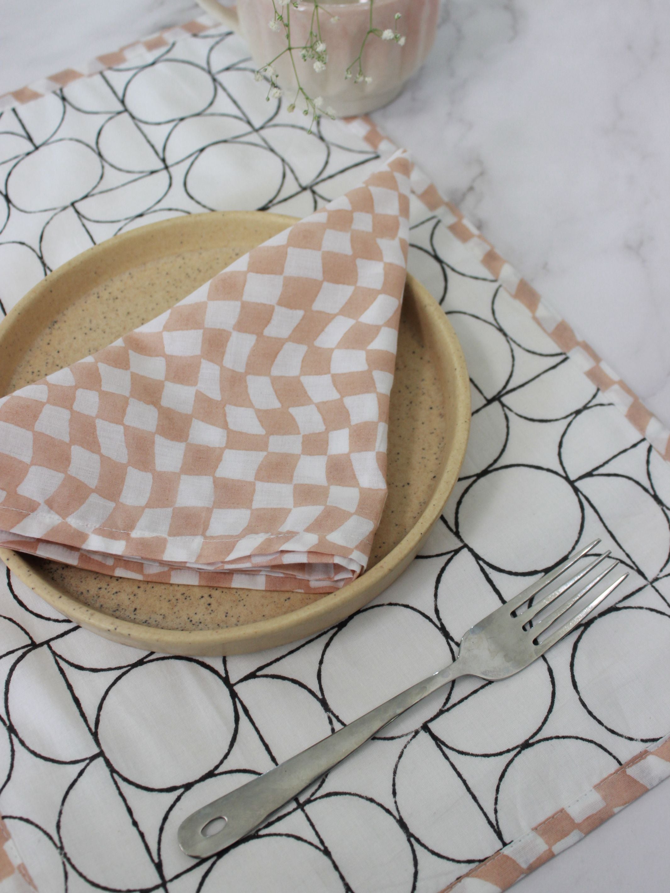 Table Linens Set of 4 - Art Deco Style