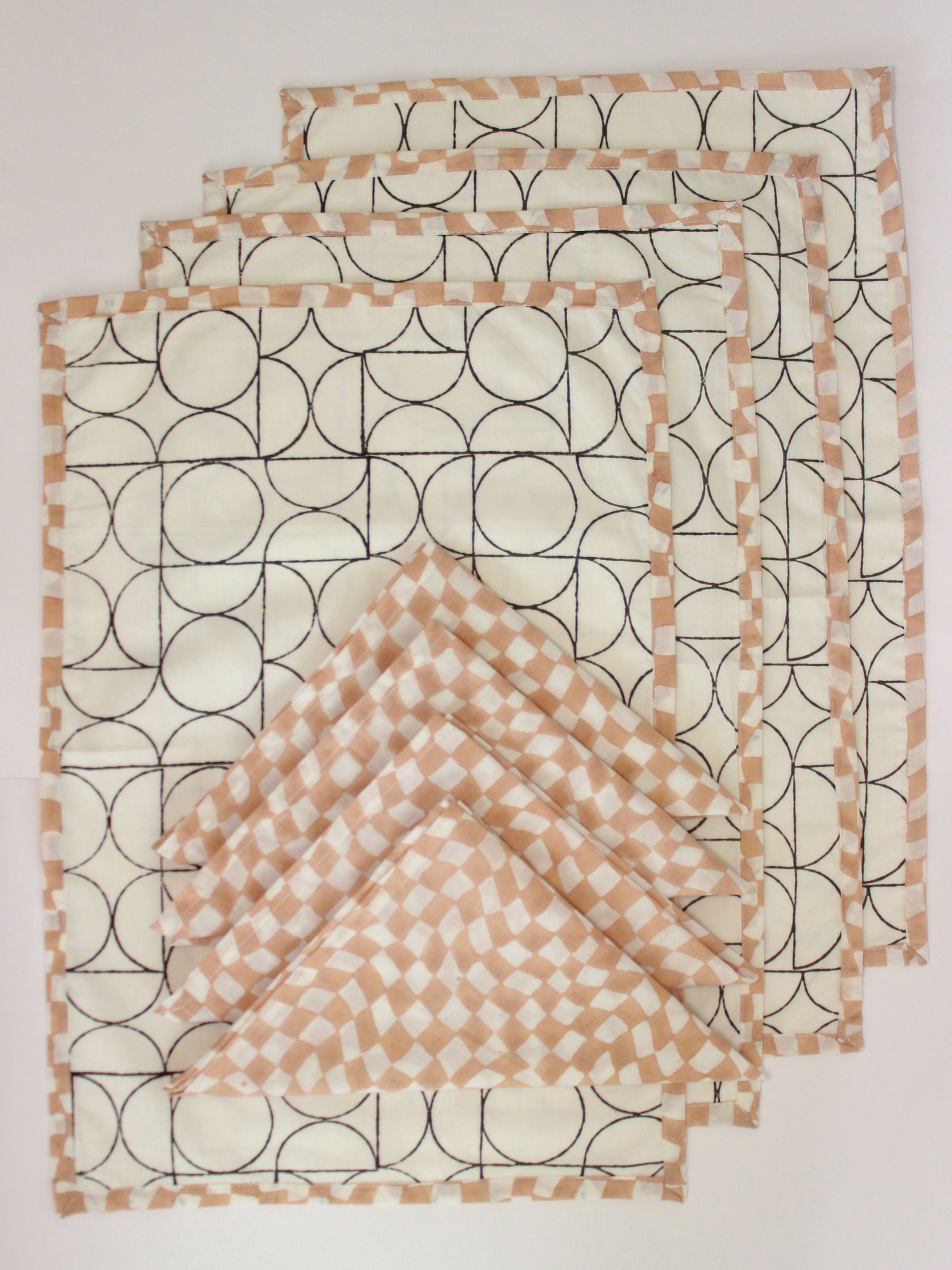 Table Linens Set of 4 - Art Deco Style