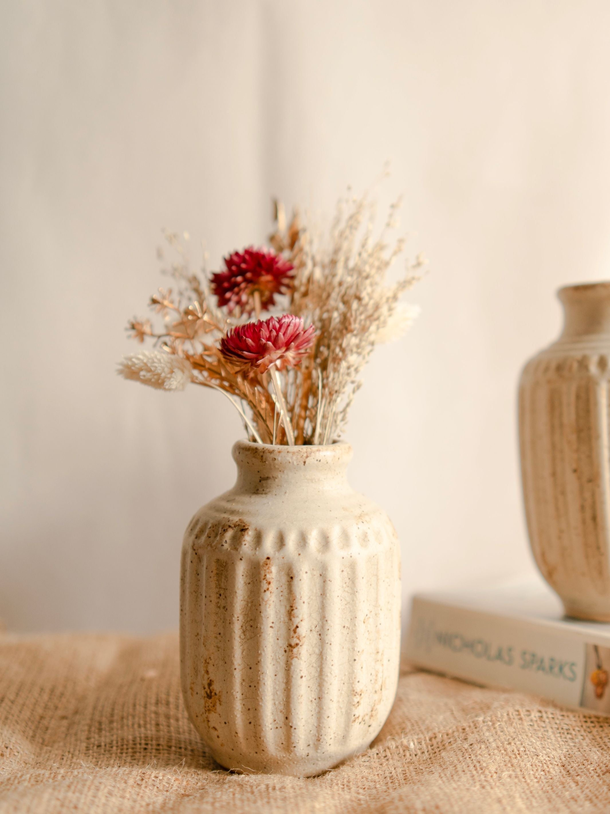 Retro vase with bunch-Medium