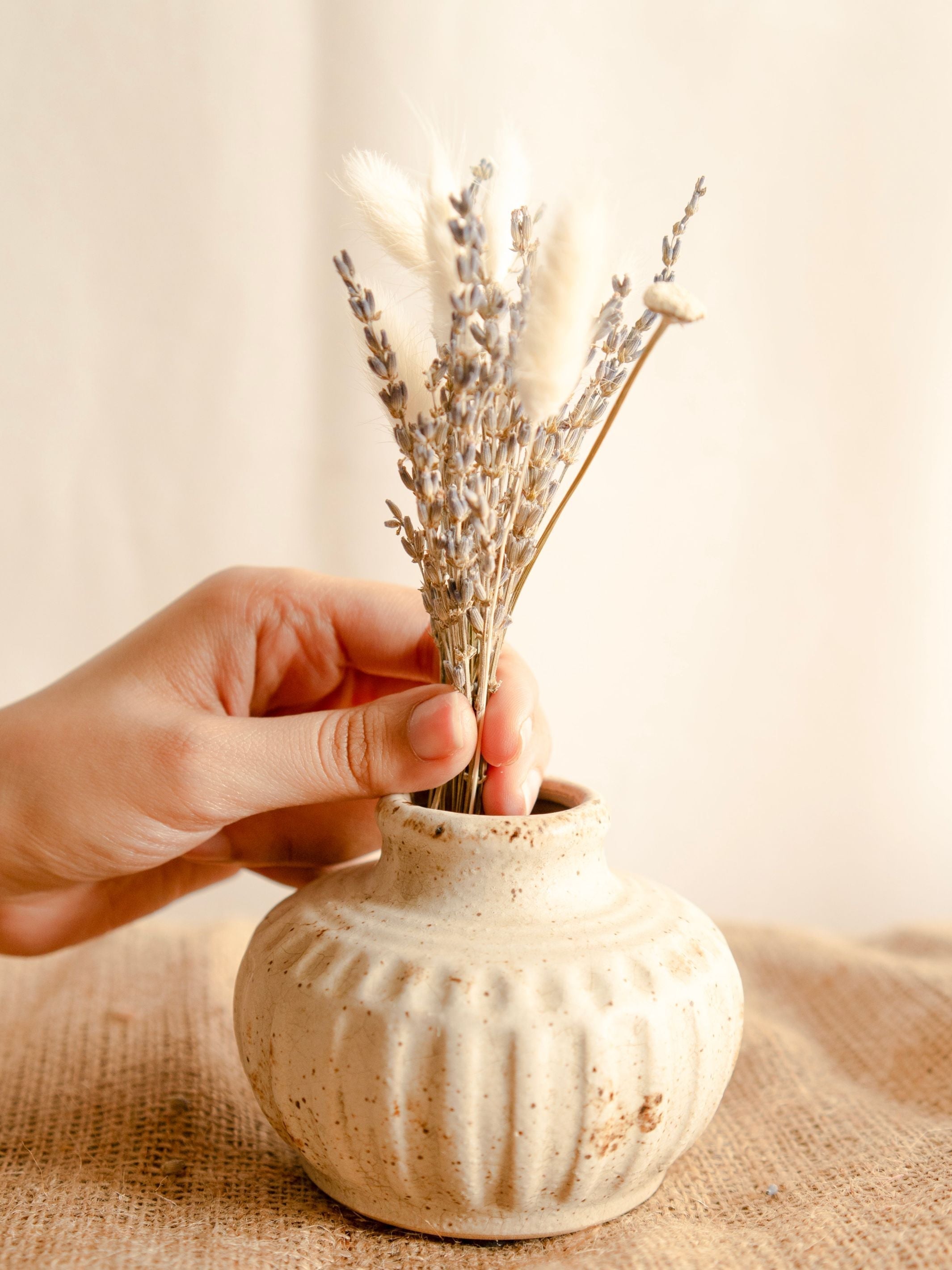 Rustic bloom vase with bunch