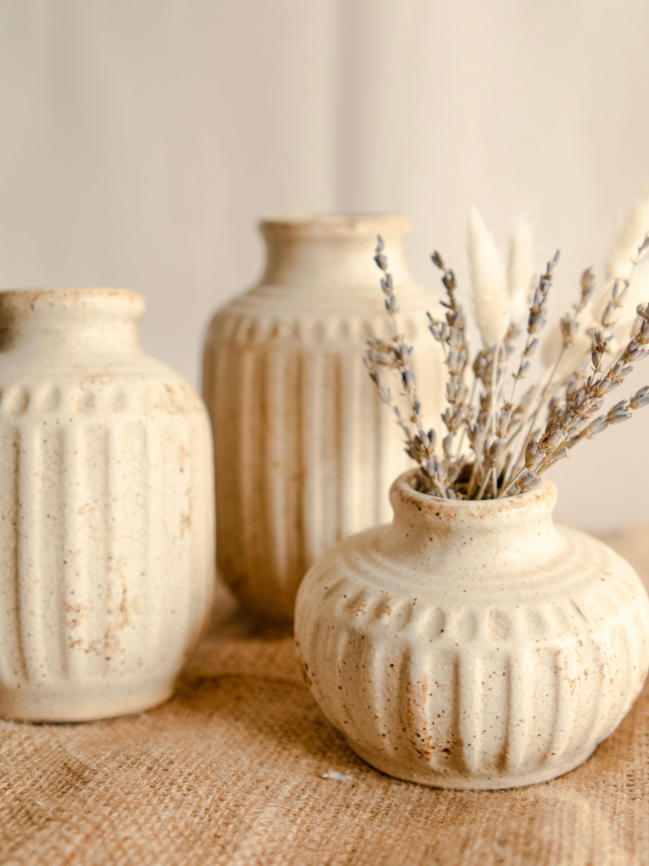 Rustic bloom vase with bunch