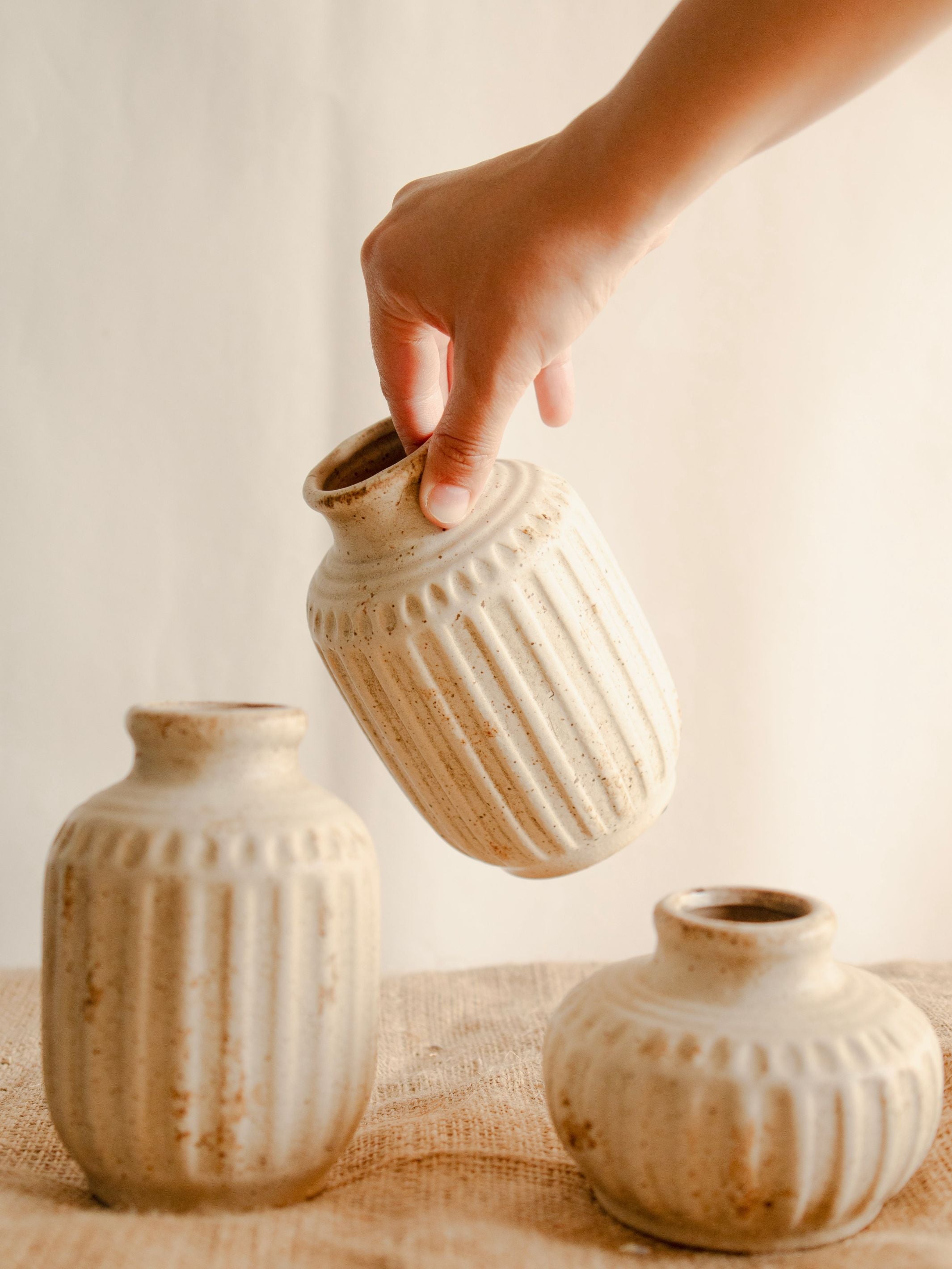 The Rustic Pottery family-Set of 3