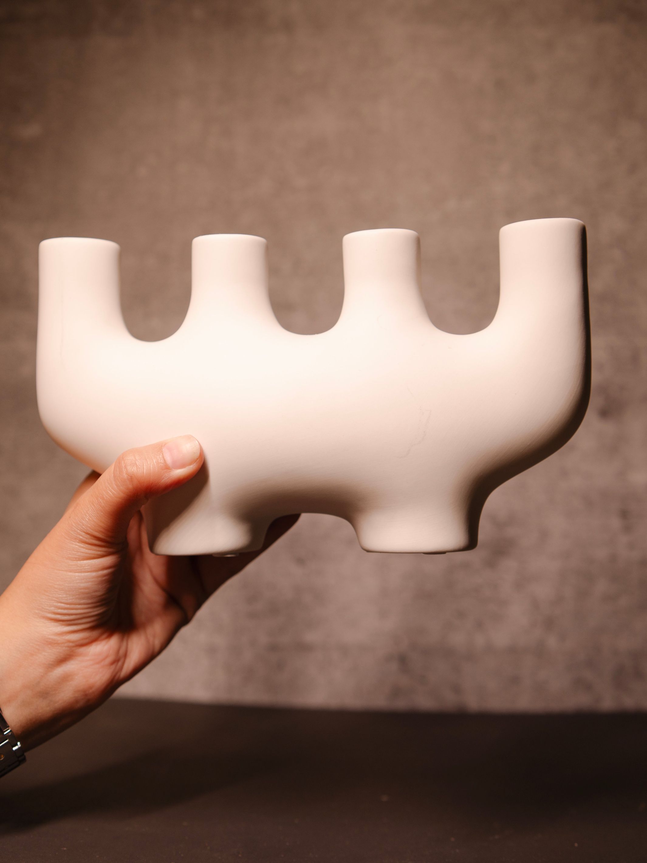 Color Mud White creative candlestand