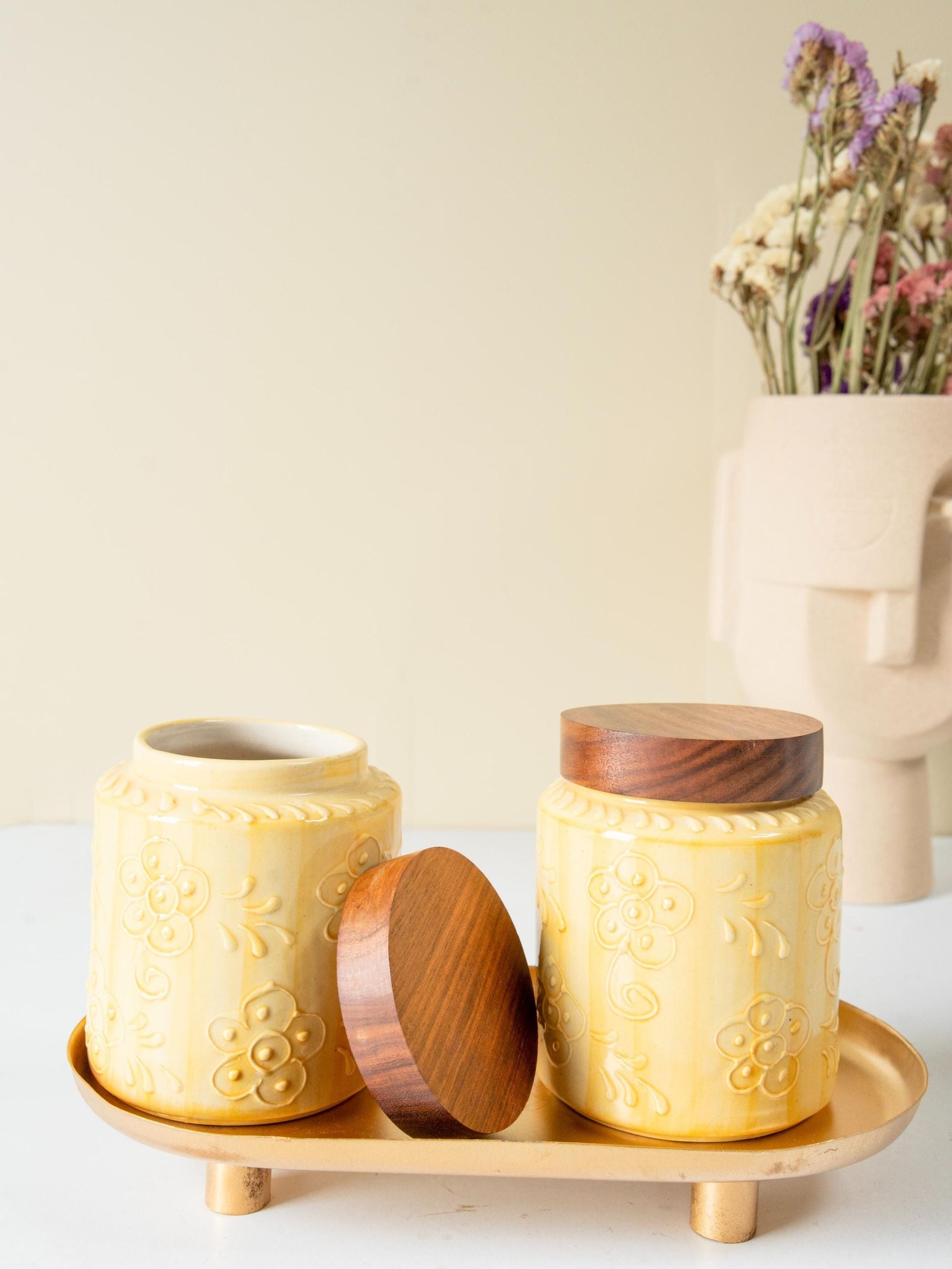 Amber airtight Jar set of 2