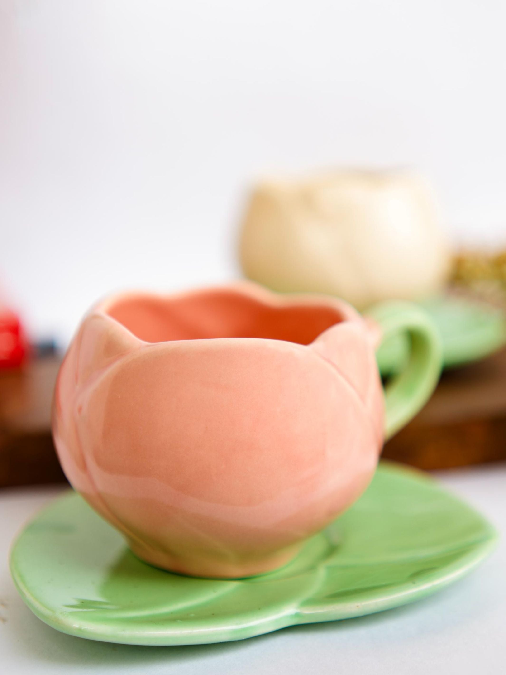 Tulip charm cup saucer-Pink