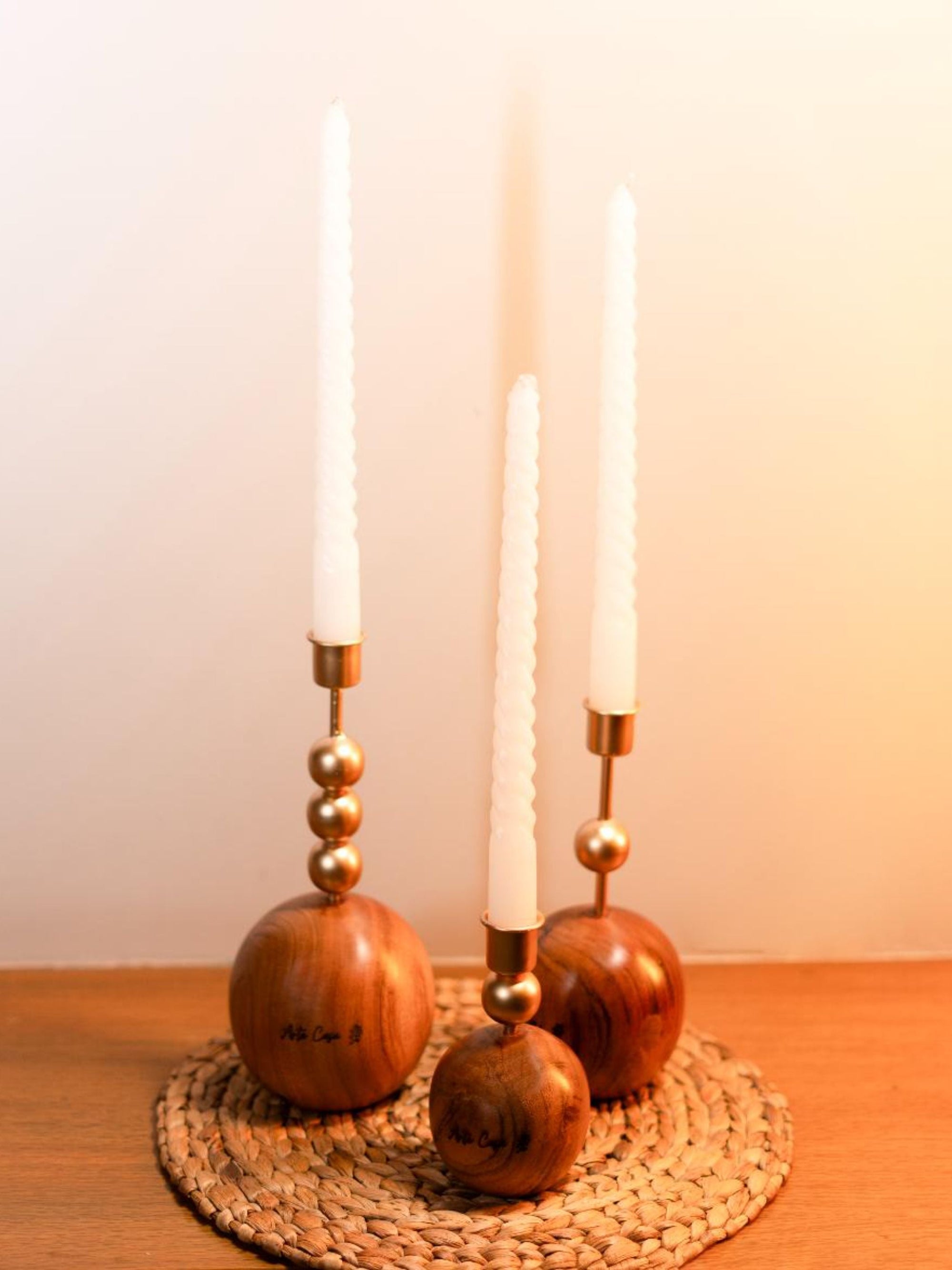 Wood and Metal Harmony candle holder