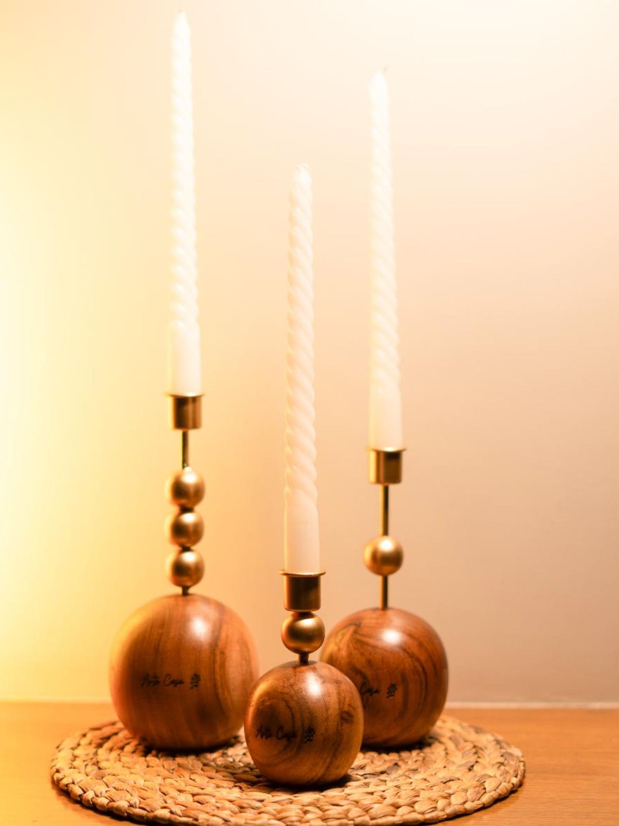 Wood and Metal Harmony candle holder