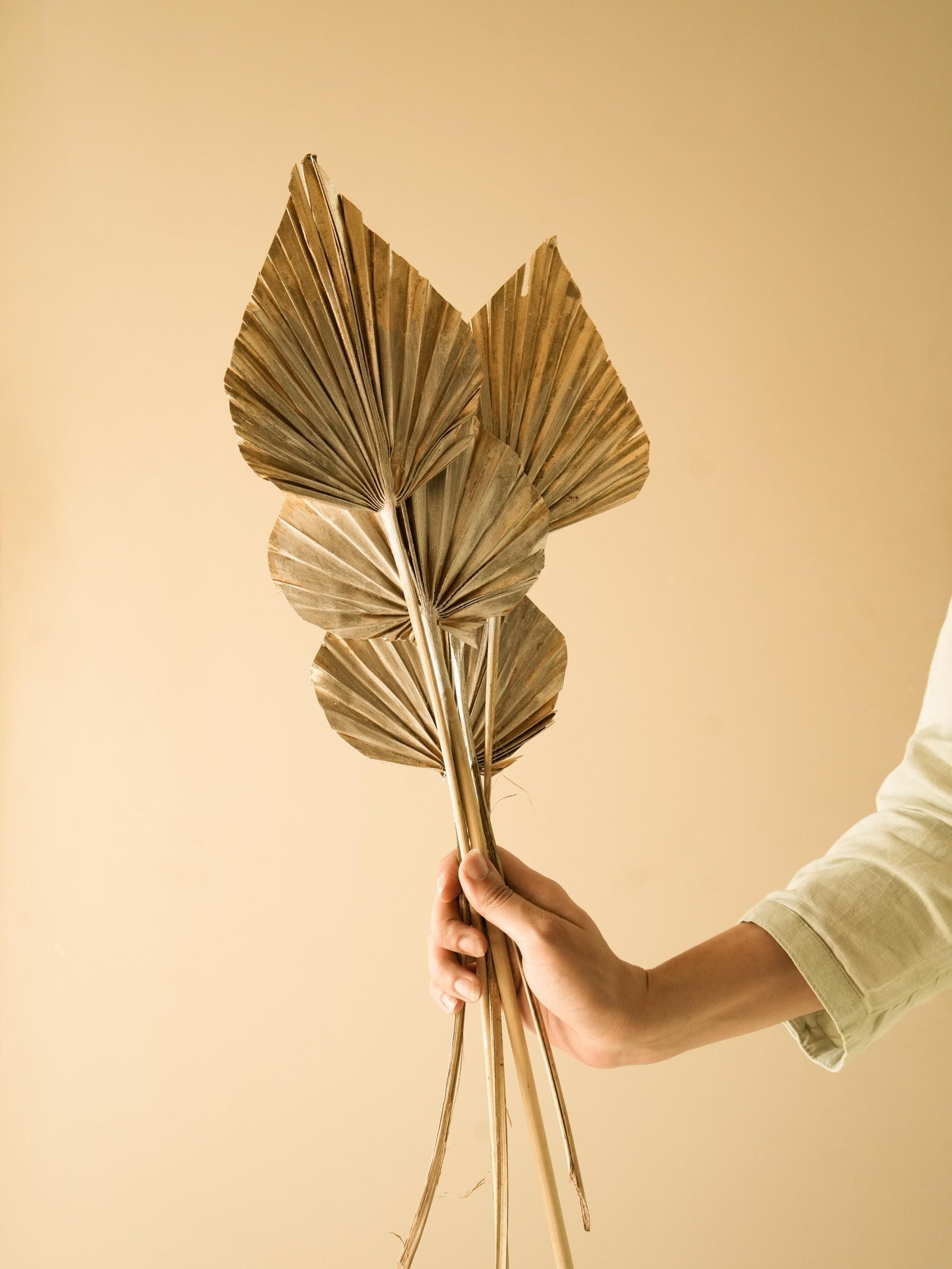 Golden Silver dual tone palm leaves