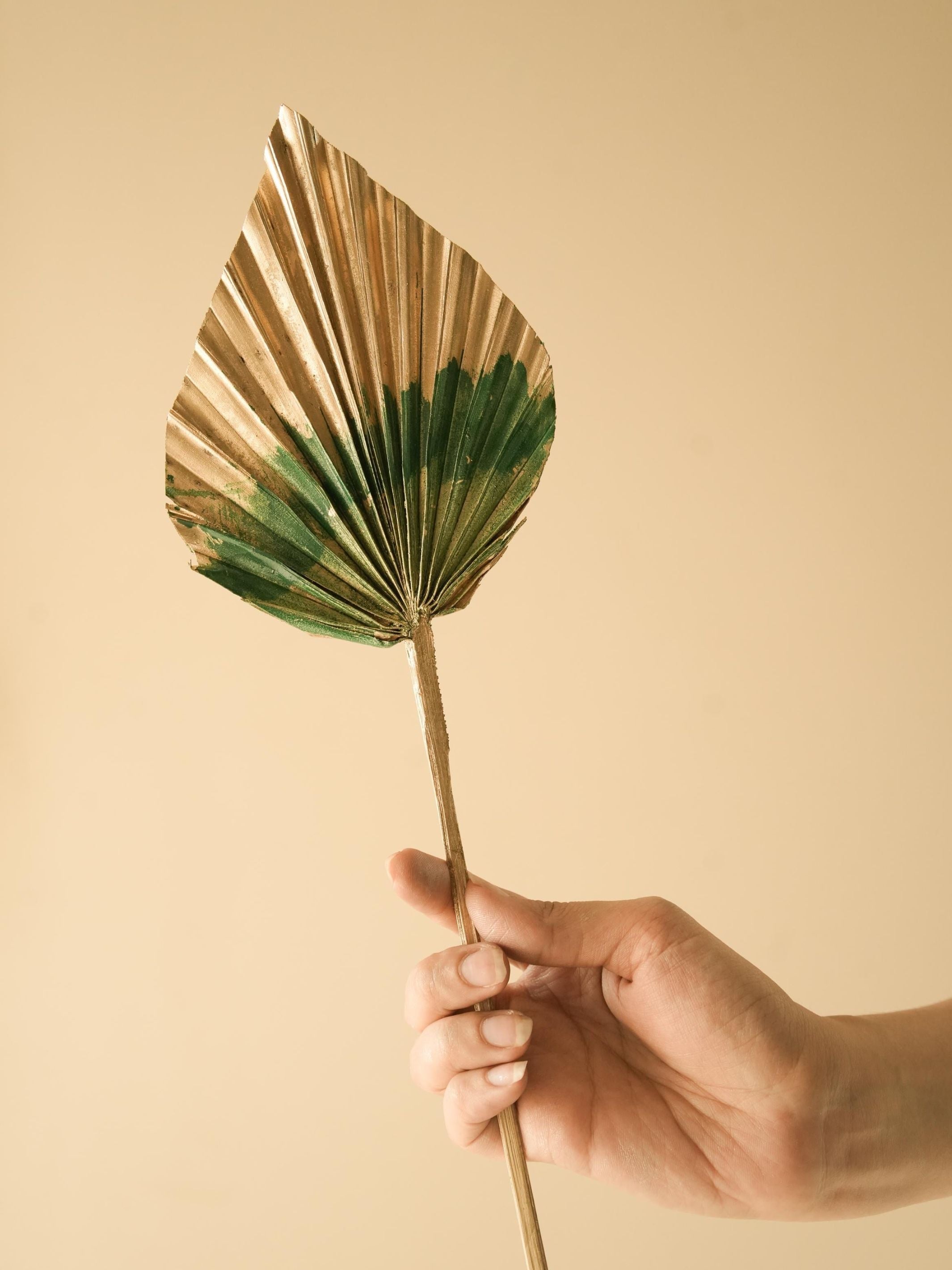 Golden Green Dual tone palm leaves