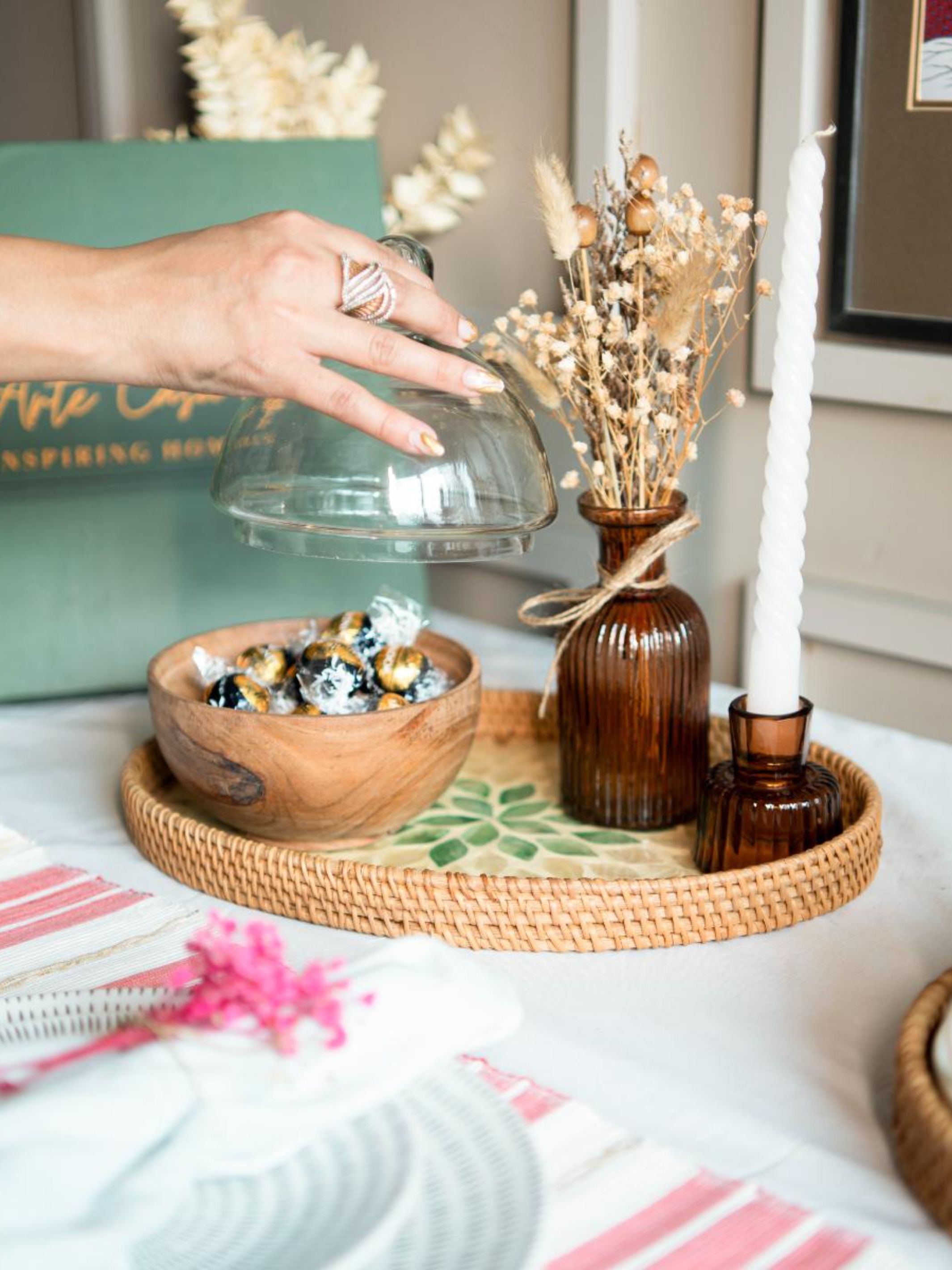 Chic glass dome server