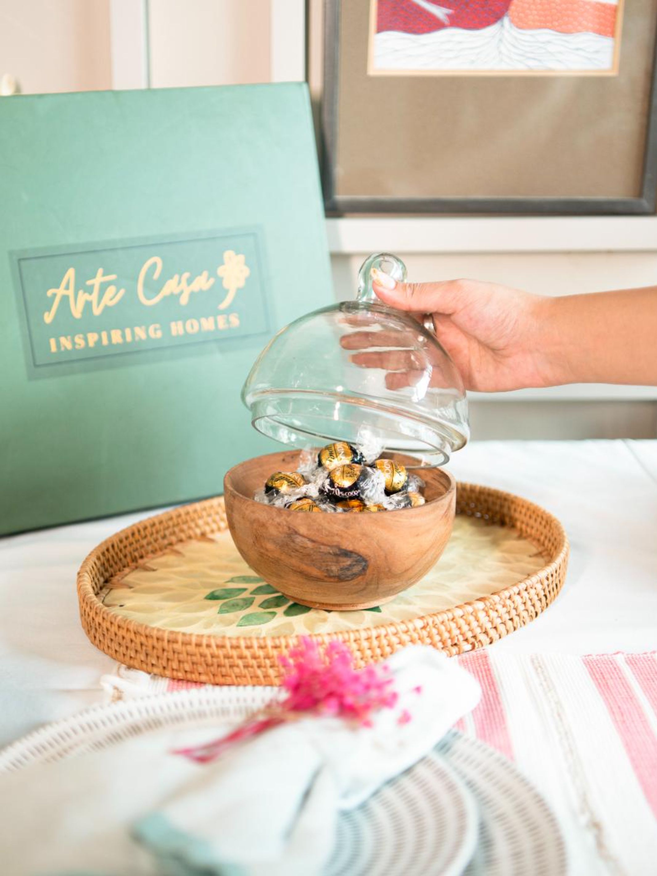 Chic glass dome server