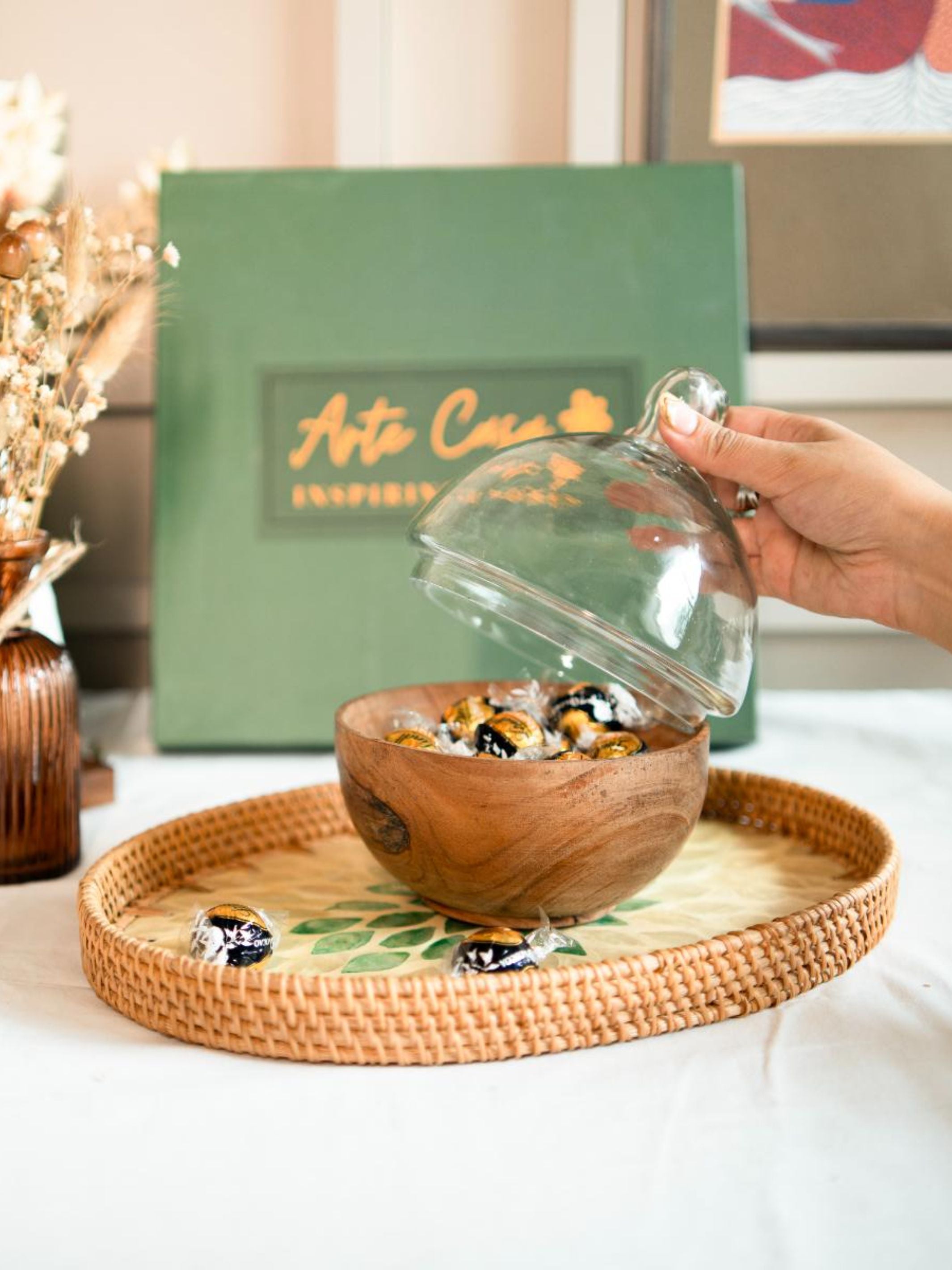 Chic glass dome server