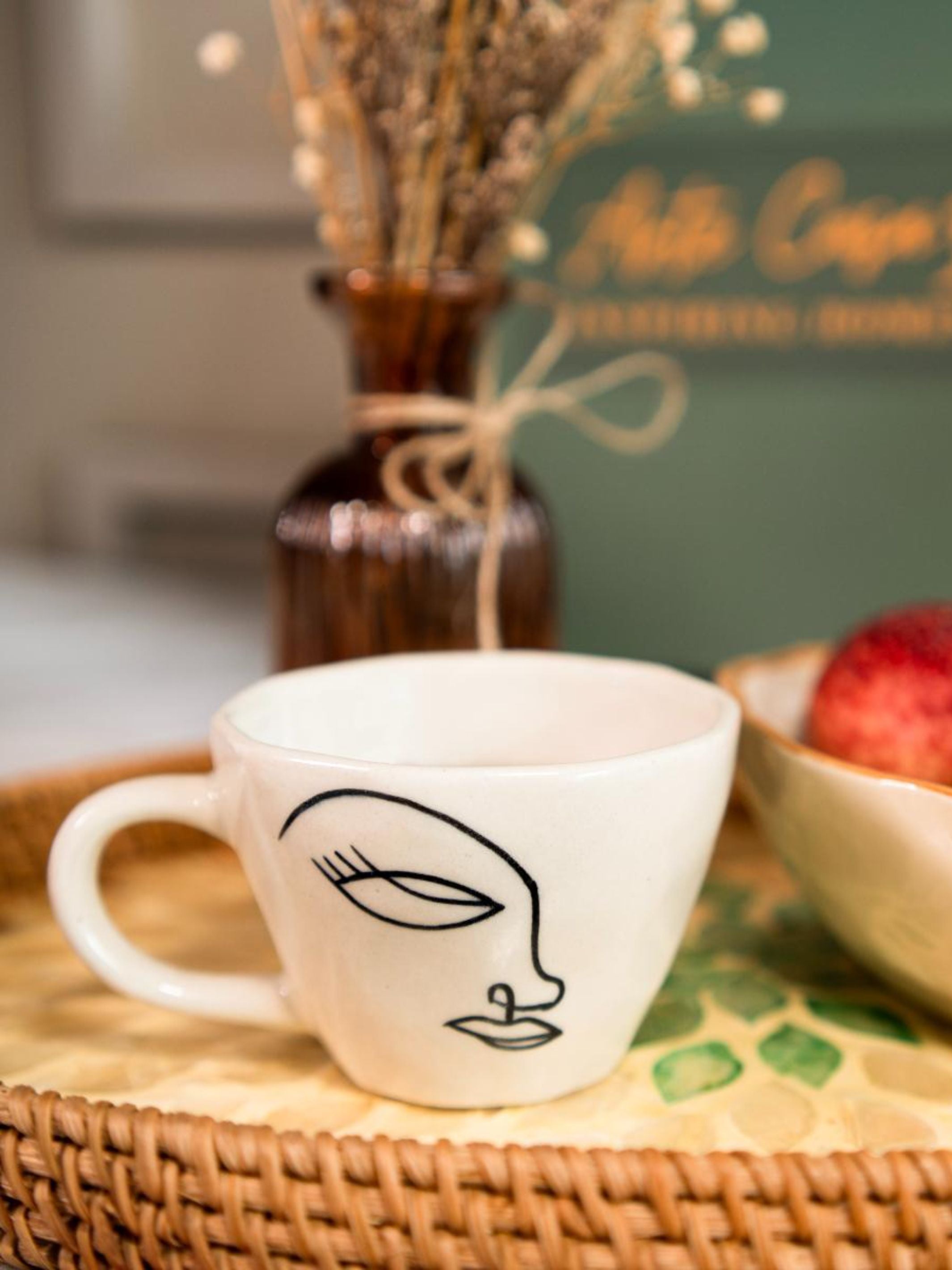 Abstract face breakfast set